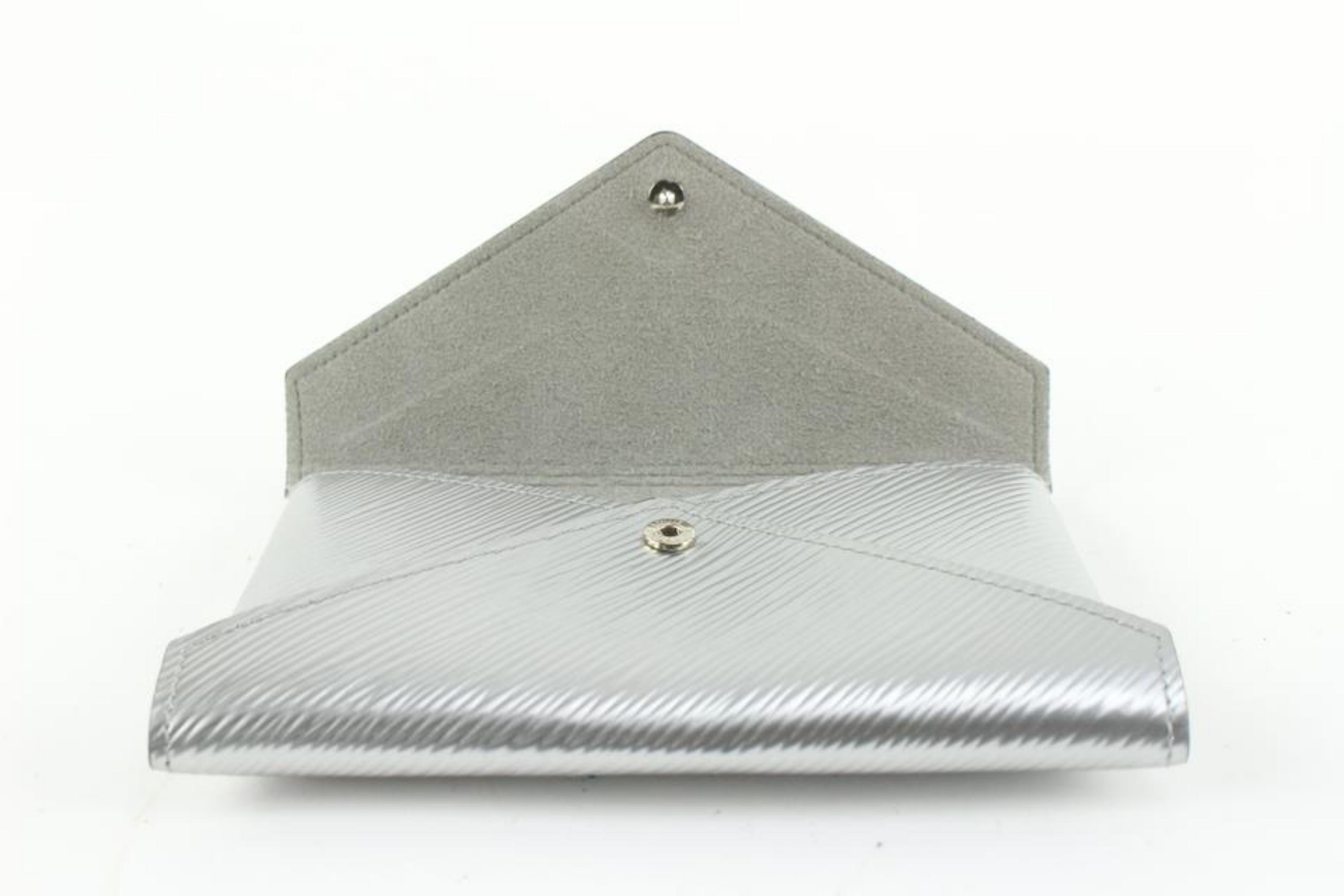 Louis Vuitton Silver Epi Leather Pochette Kirigami MM Clutch Envelope Pouch 5