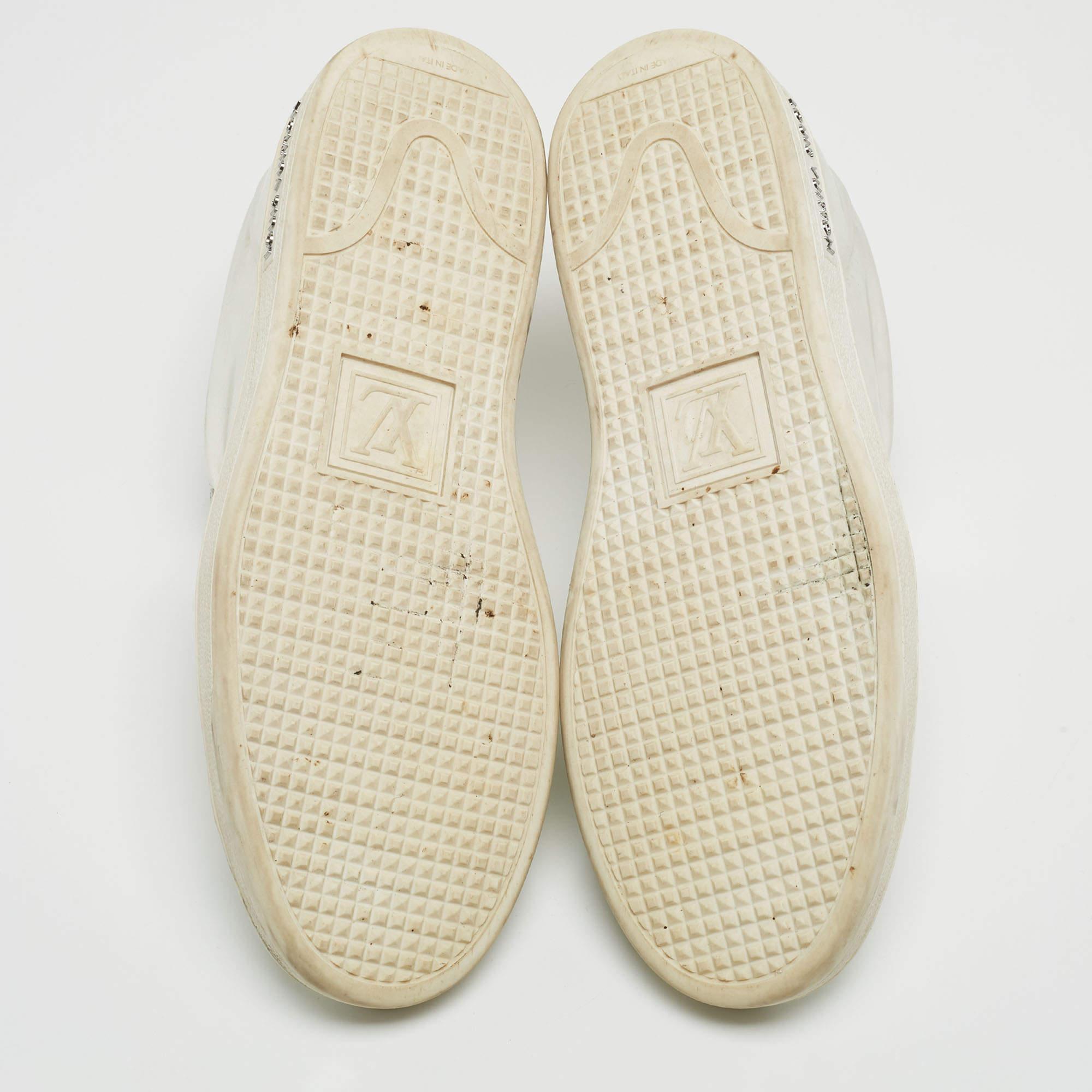 Louis Vuitton Silber Folie Leder Frontrow Low Top Turnschuhe Größe 38 im Angebot 2