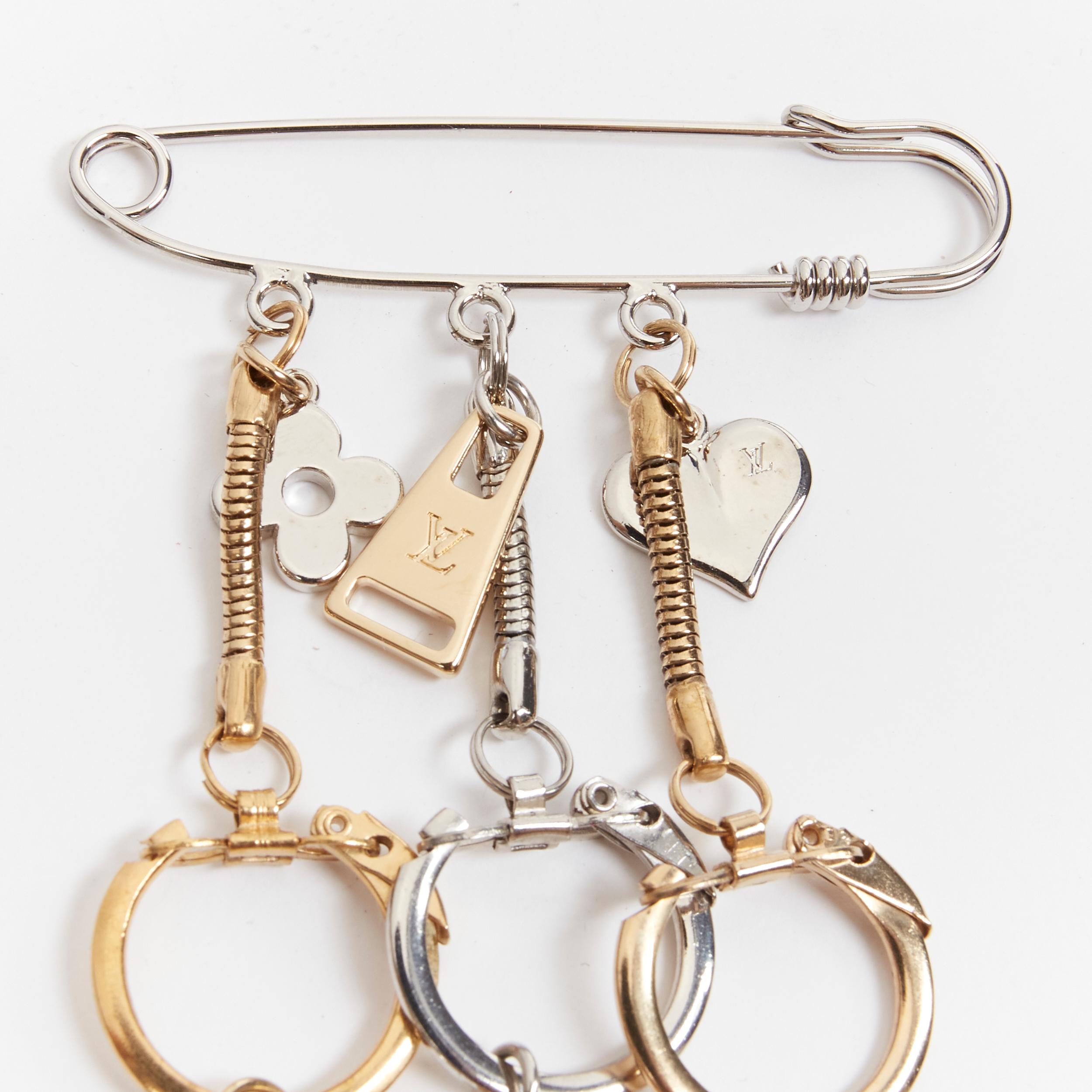 Louis Vuitton Monogram Metal Men Three-Piece Safety Pin Button Brooch Set  in Box at 1stDibs