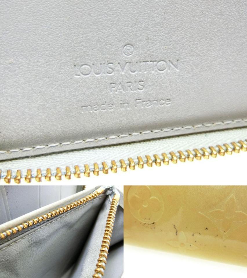 Silber-Grün Monogramm Vernis Zippy Organizer Brieftasche Reißverschluss um 234 von Louis Vuitton im Zustand „Gut“ im Angebot in Dix hills, NY
