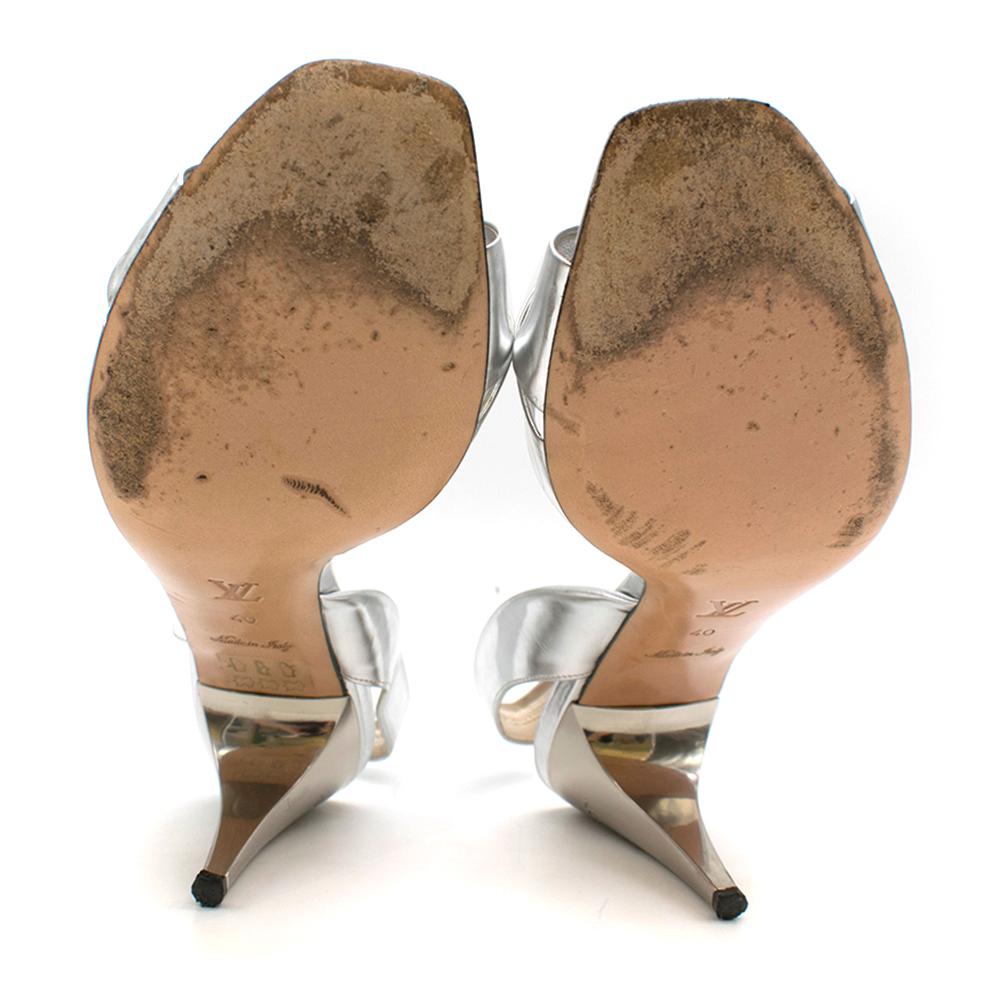 Louis Vuitton Silver Heeled Sandals SIZE EU 40 1