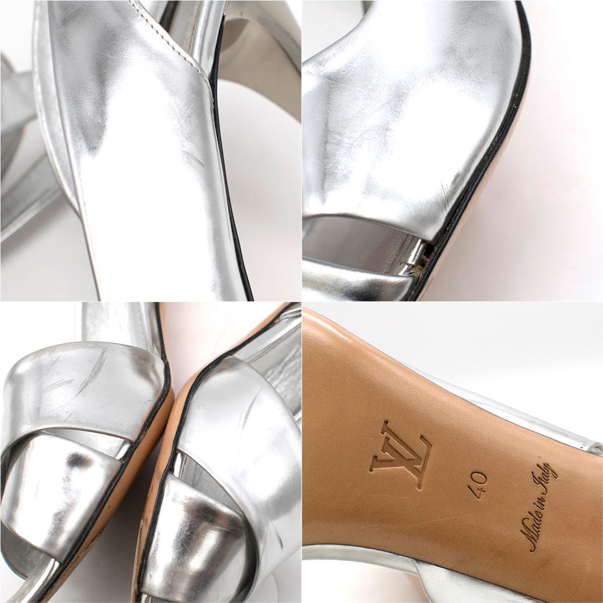 Louis Vuitton Silver Heeled Sandals SIZE EU 40 2