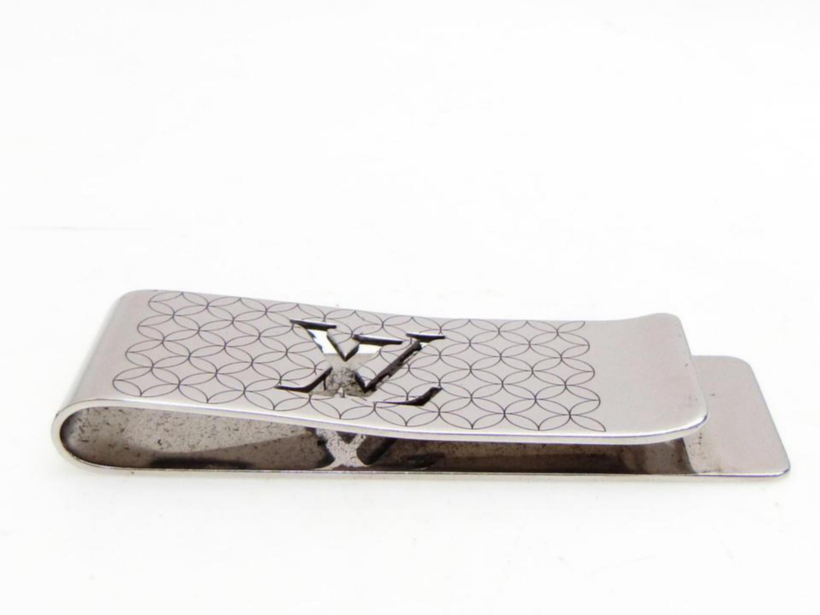 Louis Vuitton Silver Initials Lv Logo Champs Elysees Bill Money Clip 232648 5