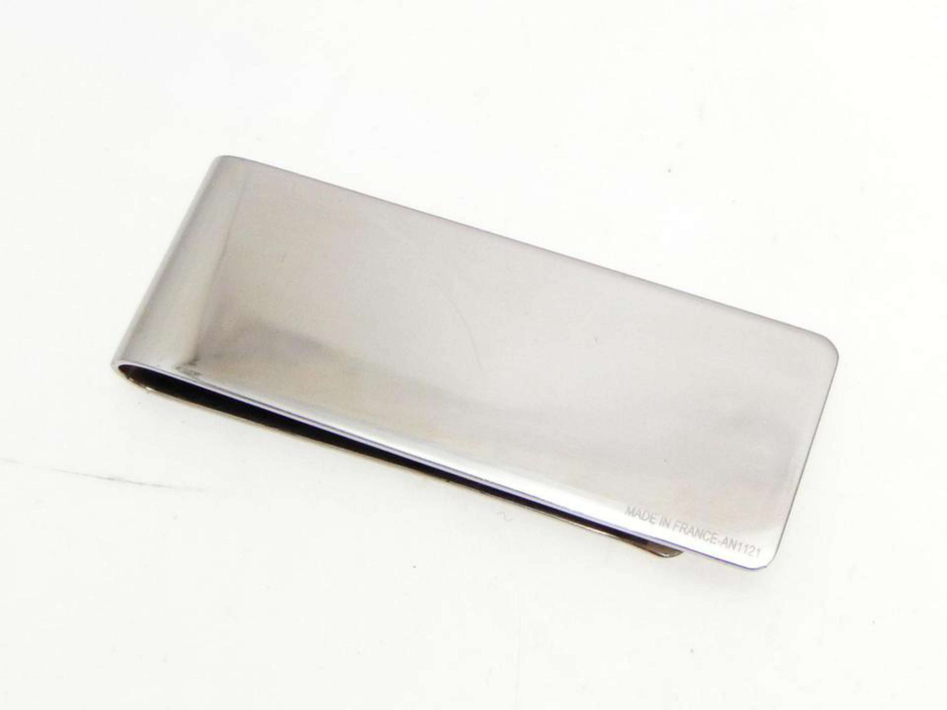 Louis Vuitton Silver Initials Lv Logo Champs Elysees Bill Money Clip 232648 In Excellent Condition In Forest Hills, NY