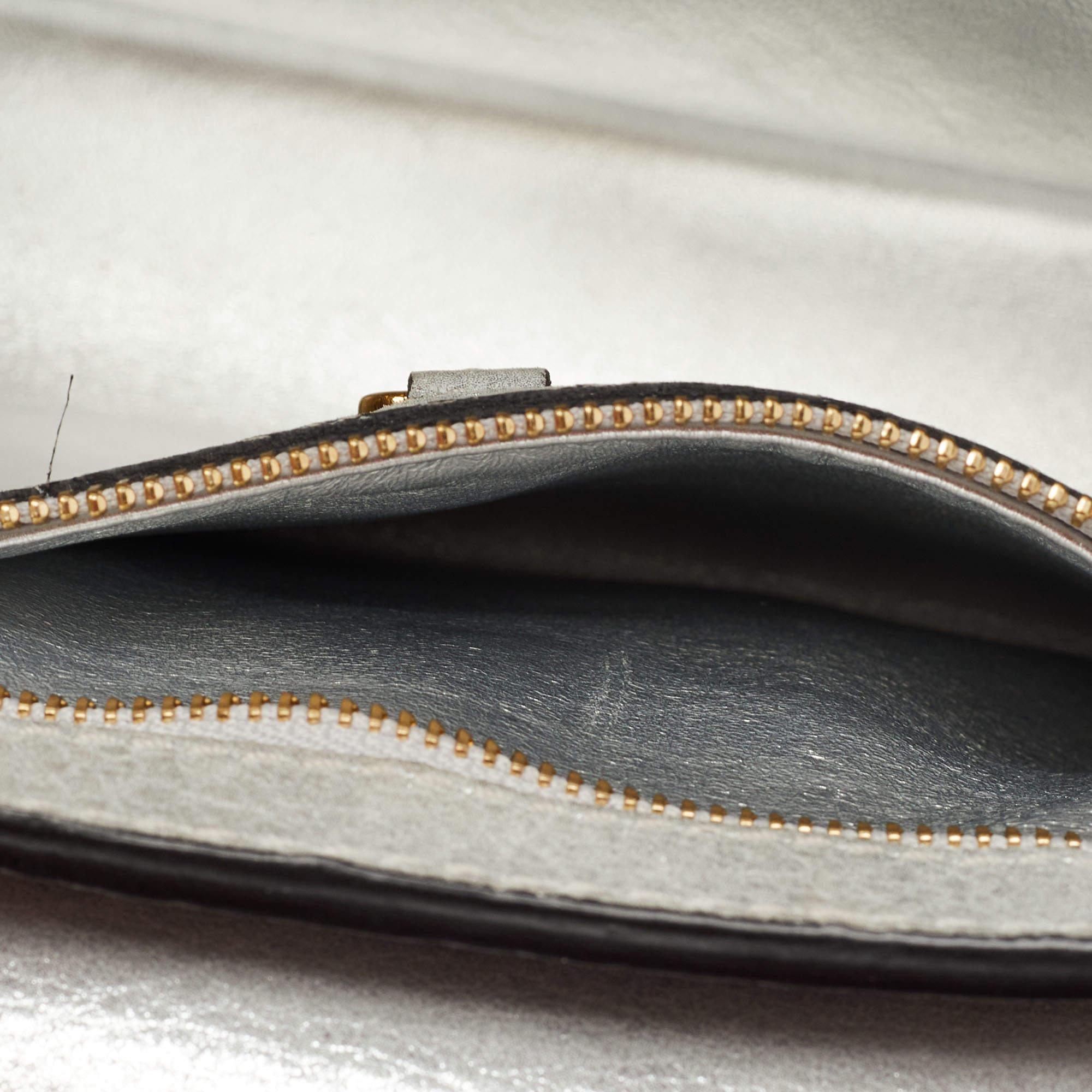 Louis Vuitton Silver Iridescent Leather Capucines BB Bag 6