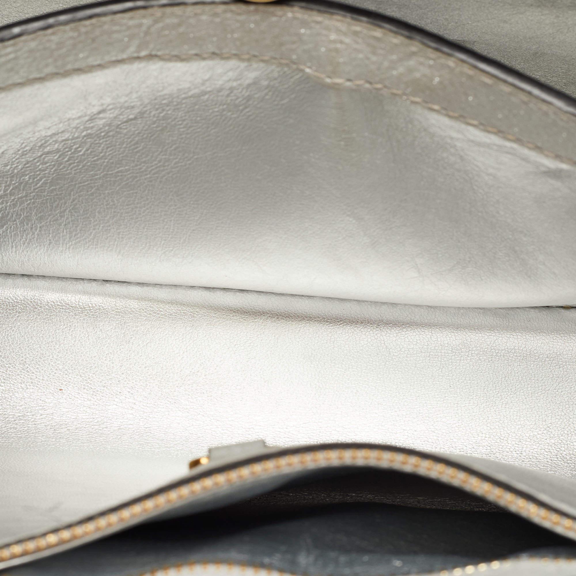 Louis Vuitton Silver Iridescent Leather Capucines BB Bag 7
