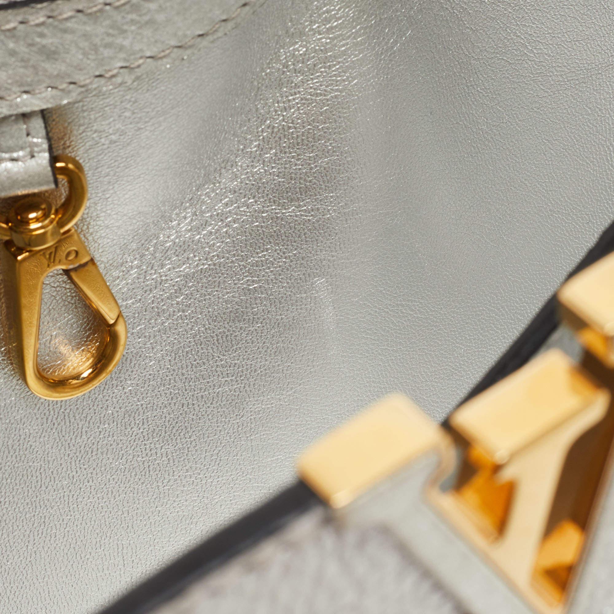 Louis Vuitton Silver Iridescent Leather Capucines BB Bag 8