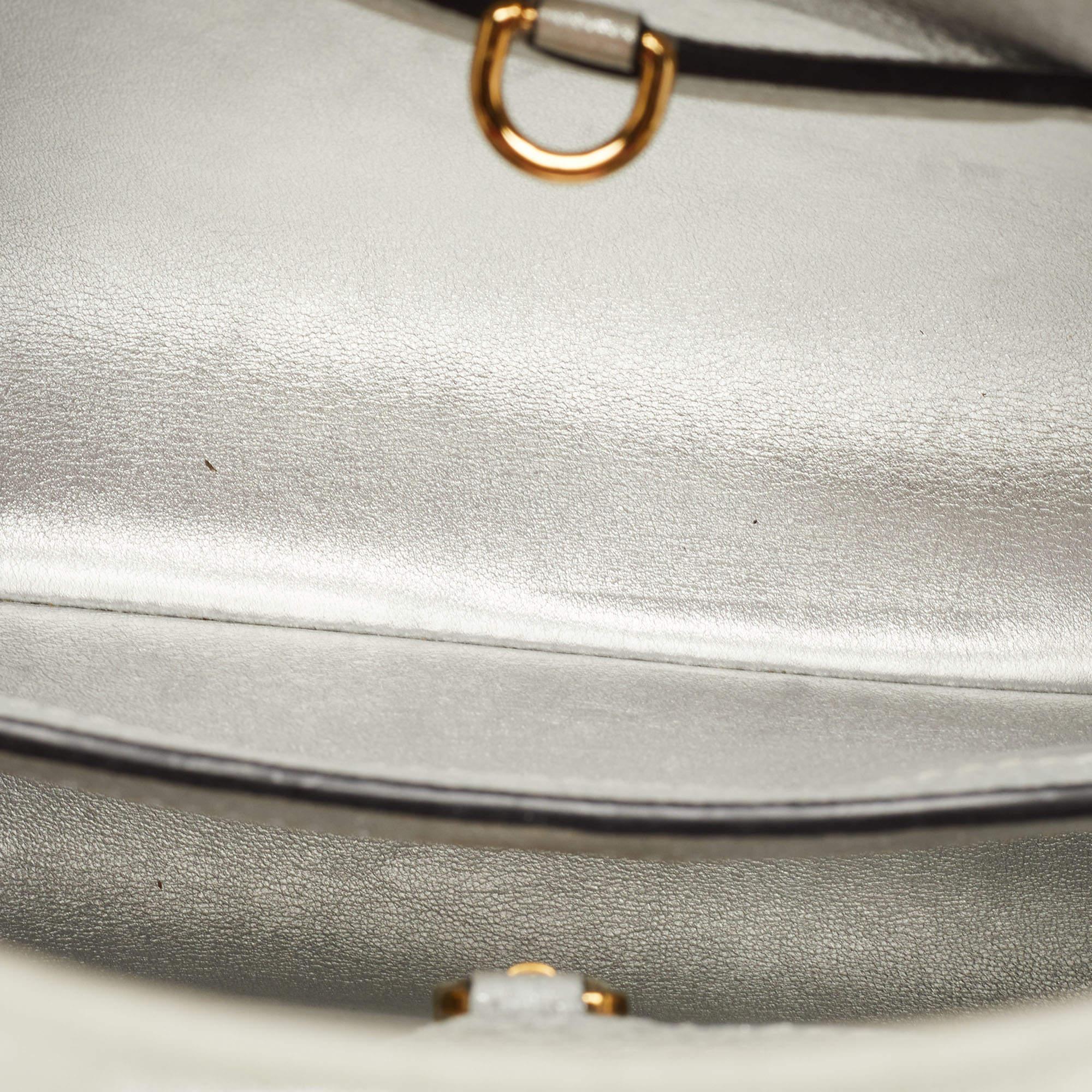 Louis Vuitton Silver Iridescent Leather Capucines BB Bag 11