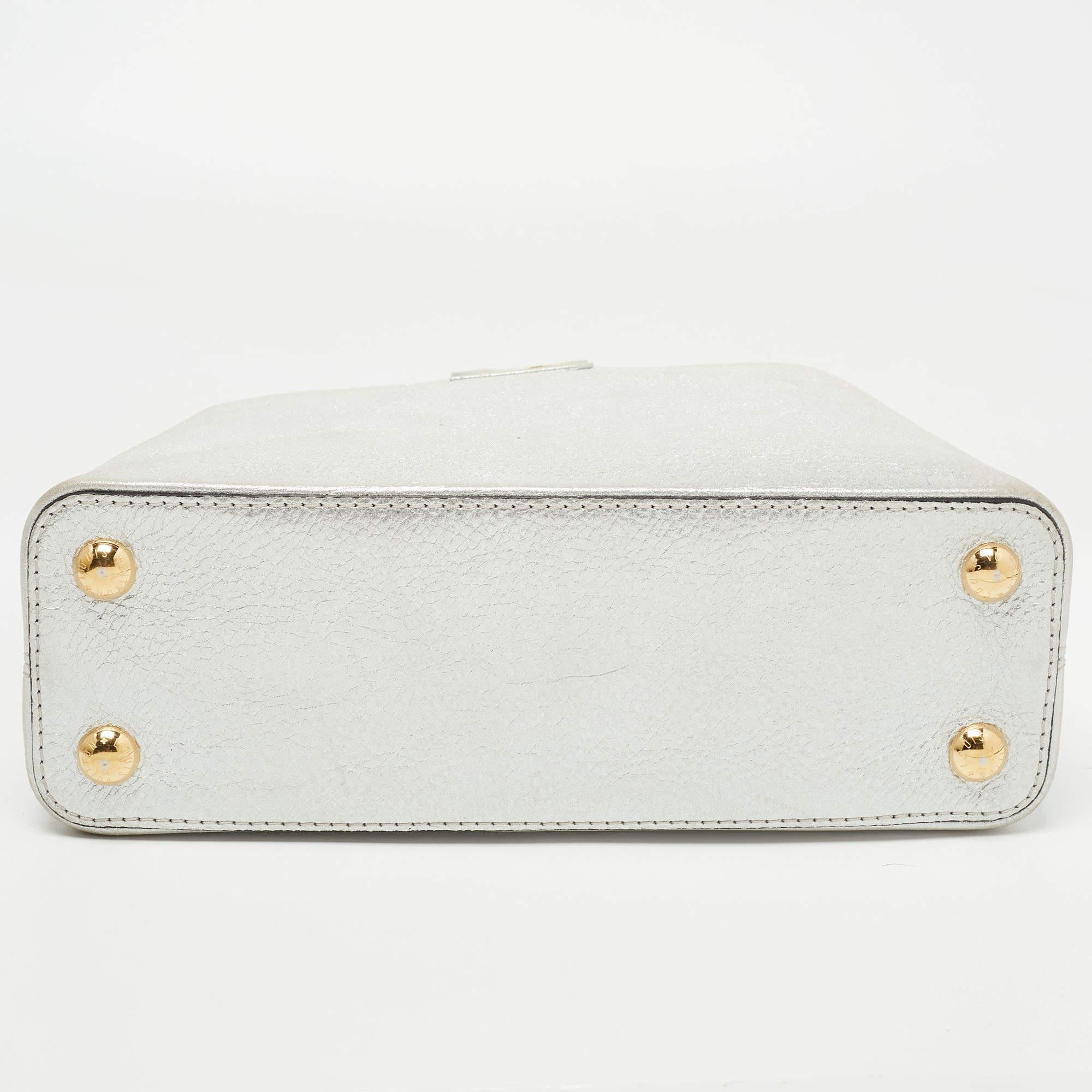 Louis Vuitton Silver Iridescent Leather Capucines BB Bag 1