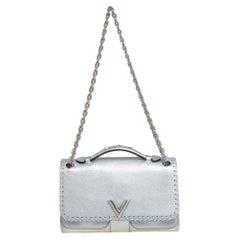 Louis Vuitton Silver Leather Braided Around Very Chain Bag