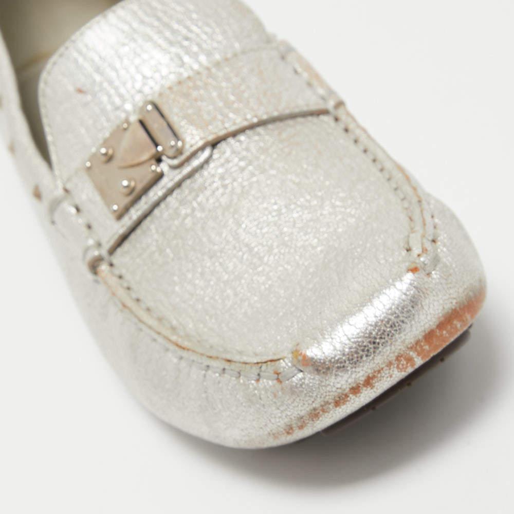 Louis Vuitton - Mocassins Lombok en cuir argenté, taille 40,5 3