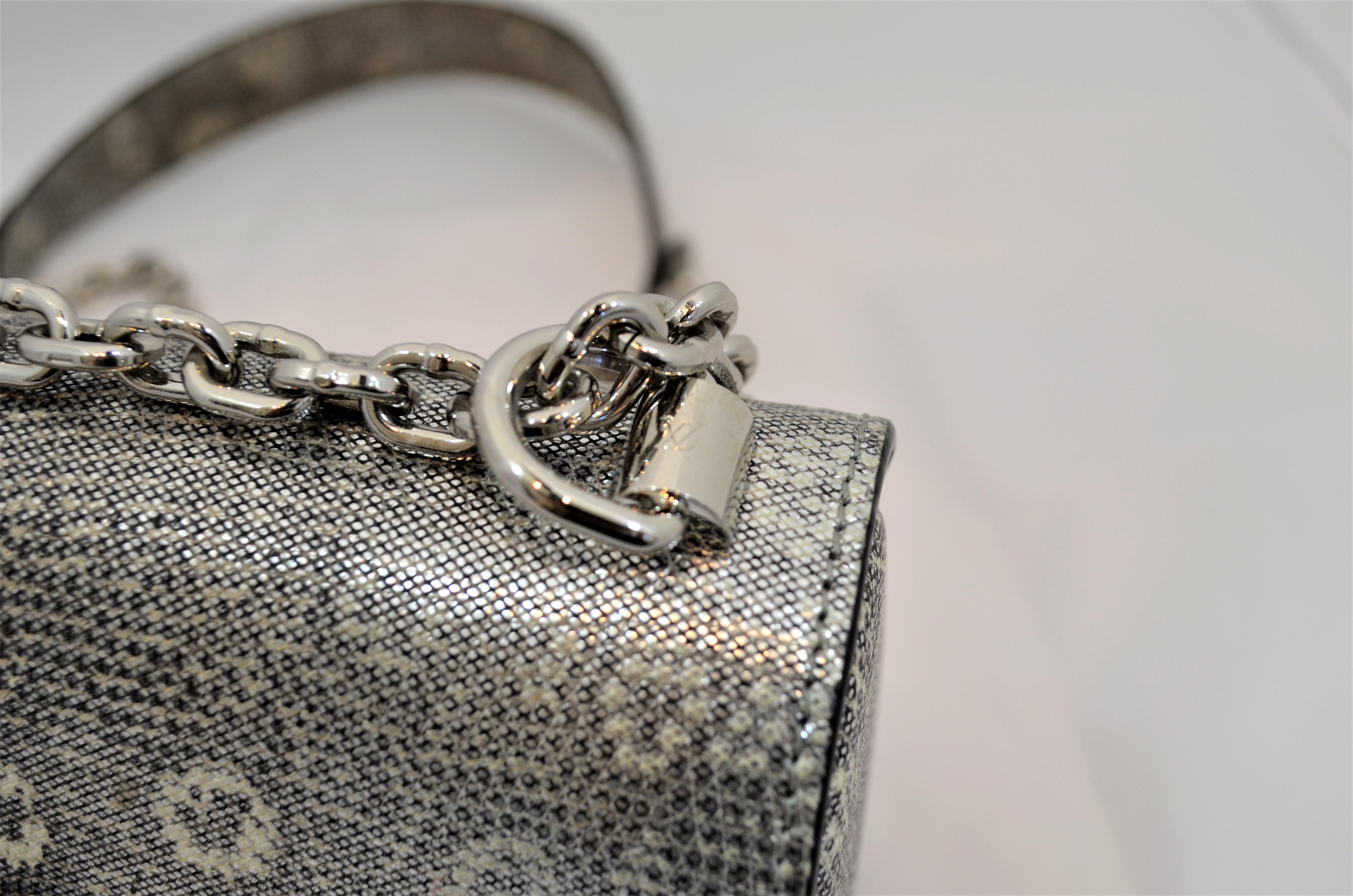 Louis Vuitton Silver Lizard Twist PM Handbag Limited Edition with Cites 3