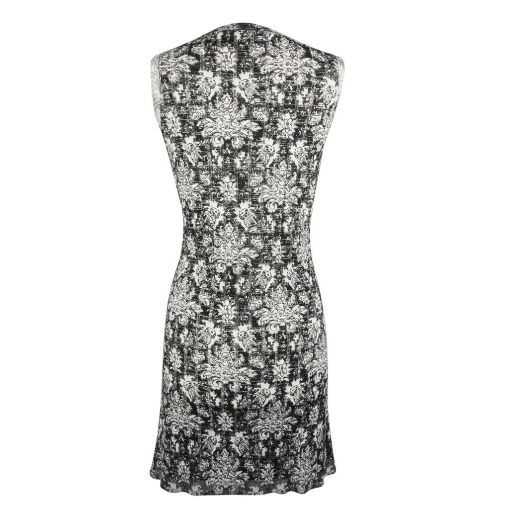 Louis Vuitton Silber Metallic Detail Kleid mit floralen roten Metallic-Schlüssellöchern S im Angebot 6