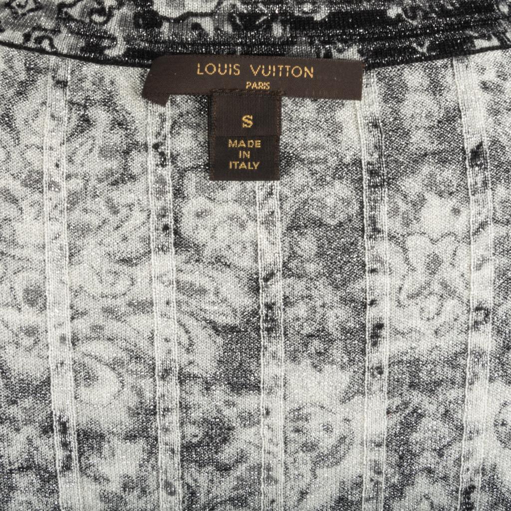 Louis Vuitton Silber Metallic Detail Kleid mit floralen roten Metallic-Schlüssellöchern S im Angebot 7