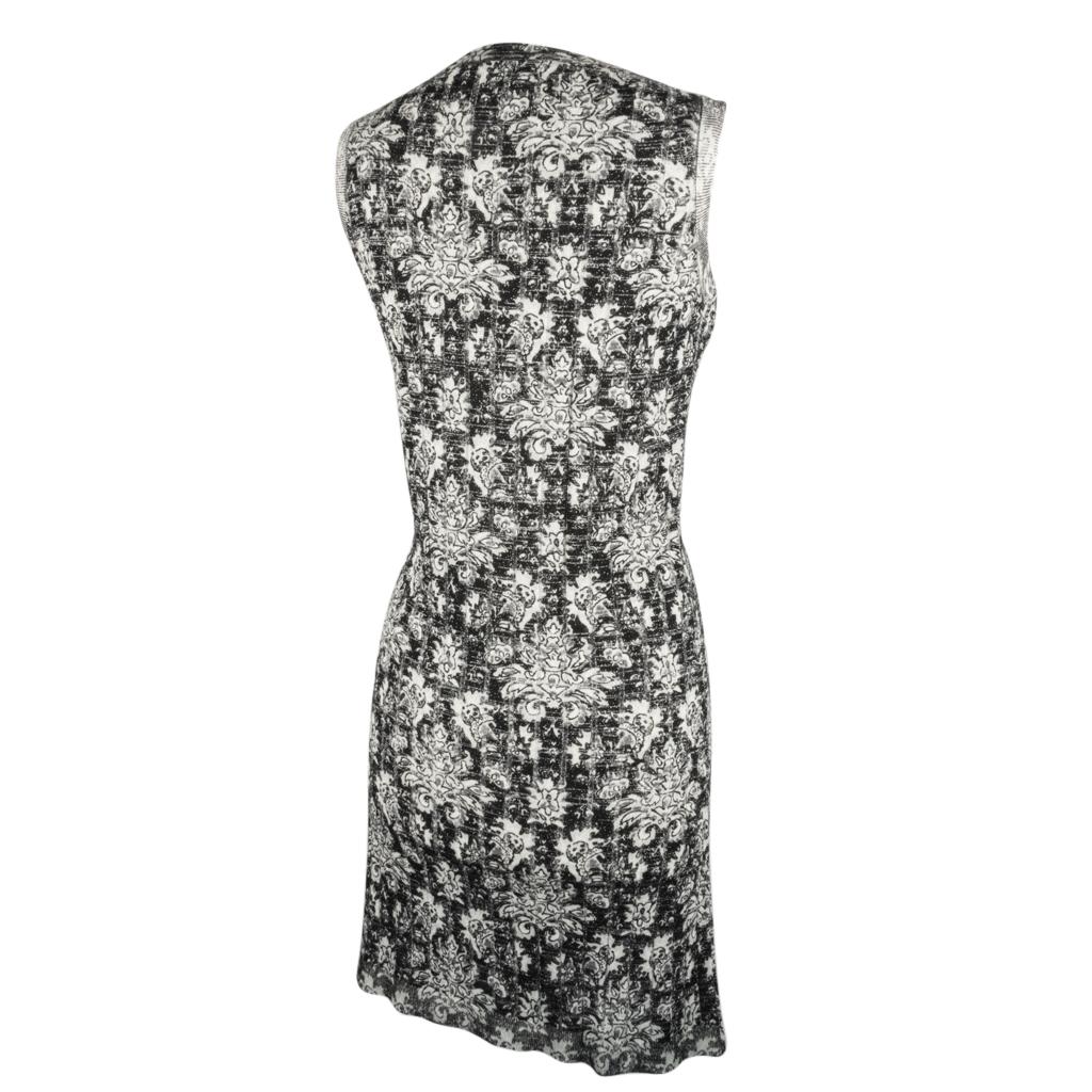 Louis Vuitton Silber Metallic Detail Kleid mit floralen roten Metallic-Schlüssellöchern S im Angebot 4