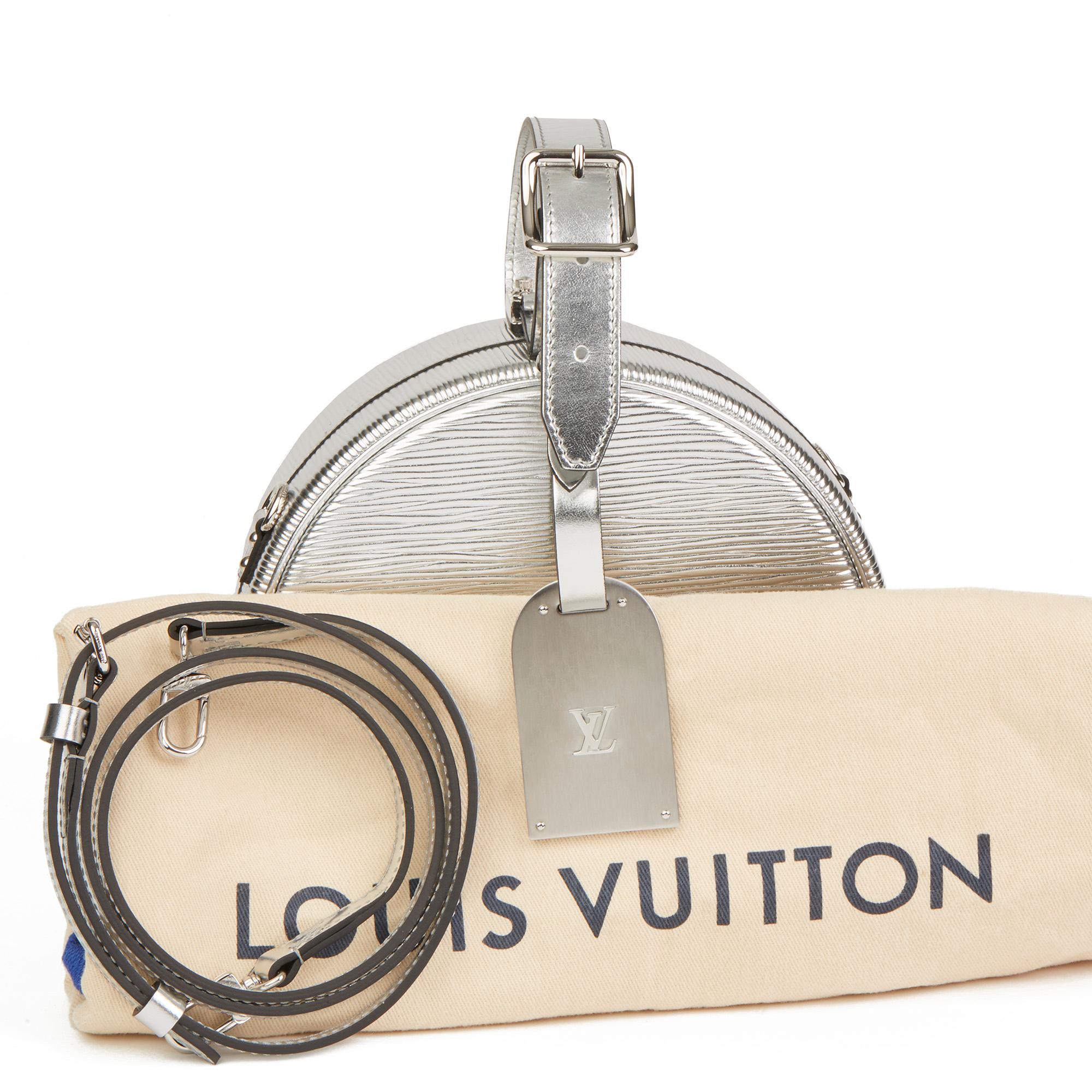 Louis Vuitton Silver Metallic Epi Leather Petite Boite Chapeau 3