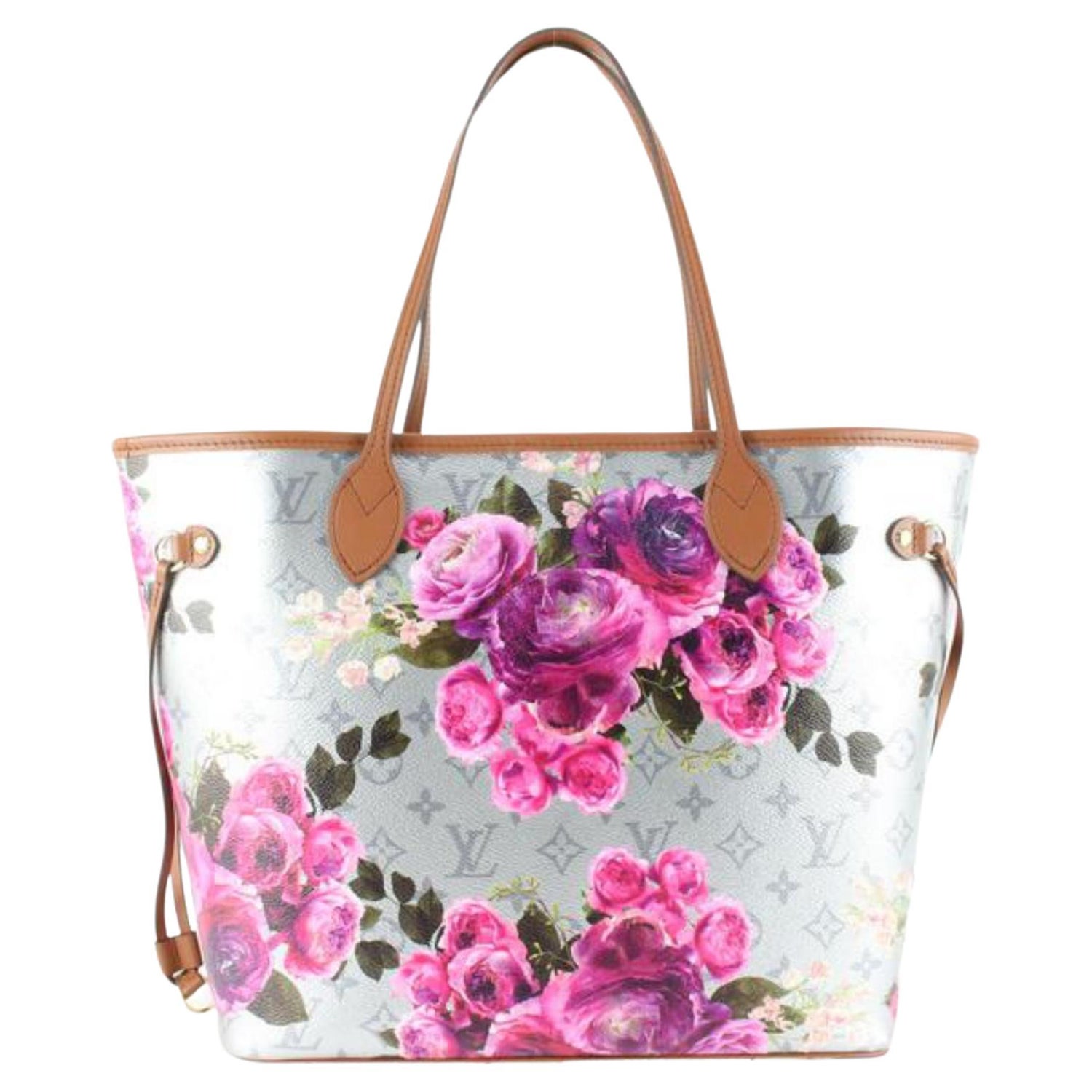 Louis Vuitton Limited Edition Garden Capsule Silver Floral Monogram OnTheGo  MM
