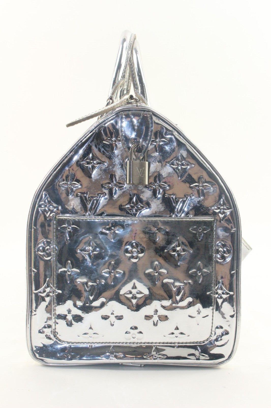 Louis Vuitton Silver Miroir Speedy 35 Monogram Vernis Limited 3LVS126K 5