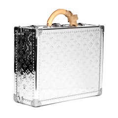 LOUIS VUITTON Silver Mirror Monogram Vinyl & Vachetta Leather Cotteville 40