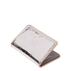 Louis Vuitton SILVER MIRROR MONOGRAM VINYL & VACHETTA SLENDER POCKET CARDHOLDER