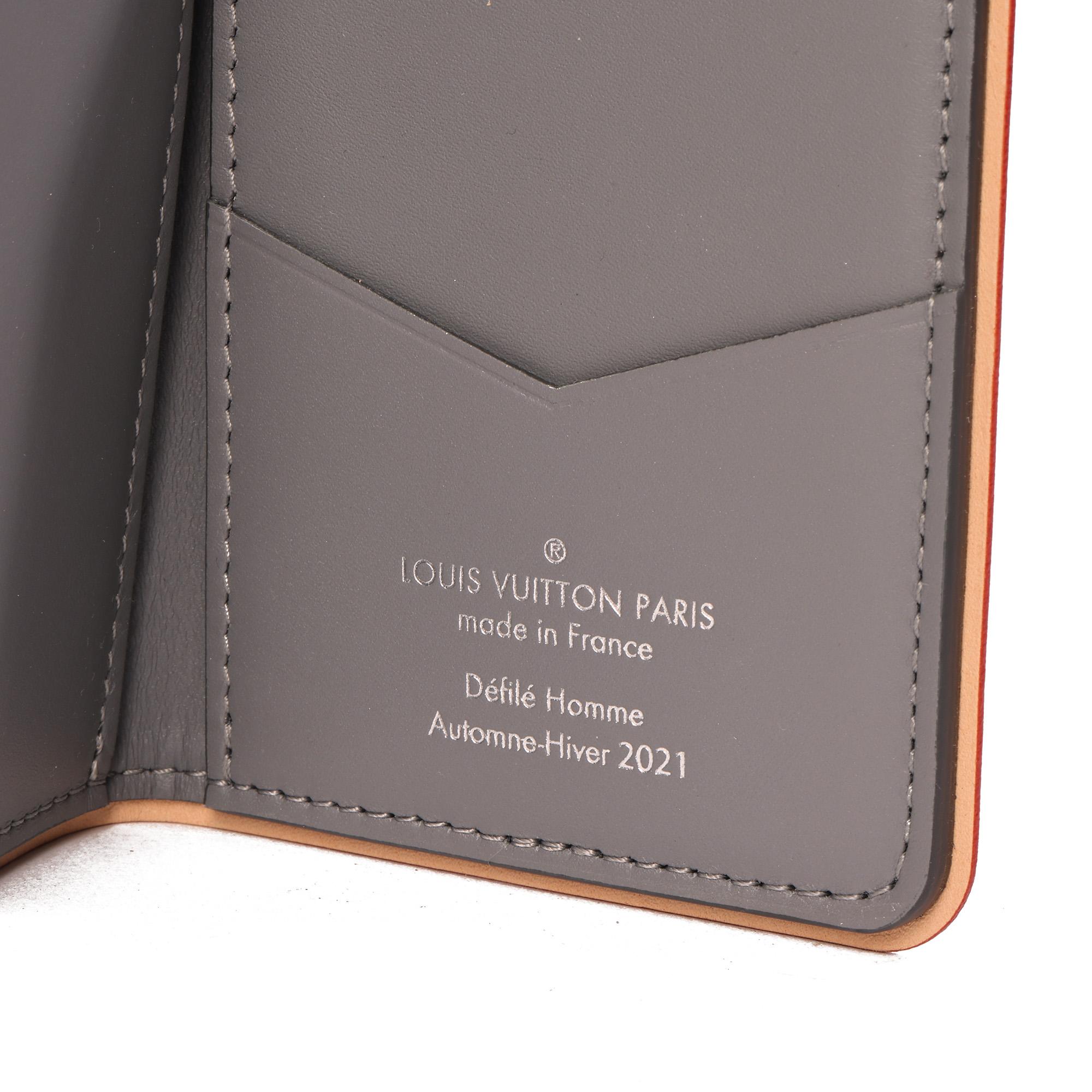 Women's or Men's Louis Vuitton SILVER MIRROR MONOGRAM VINYL & VACHETTA SLENDER POCKET CARDHOLDER