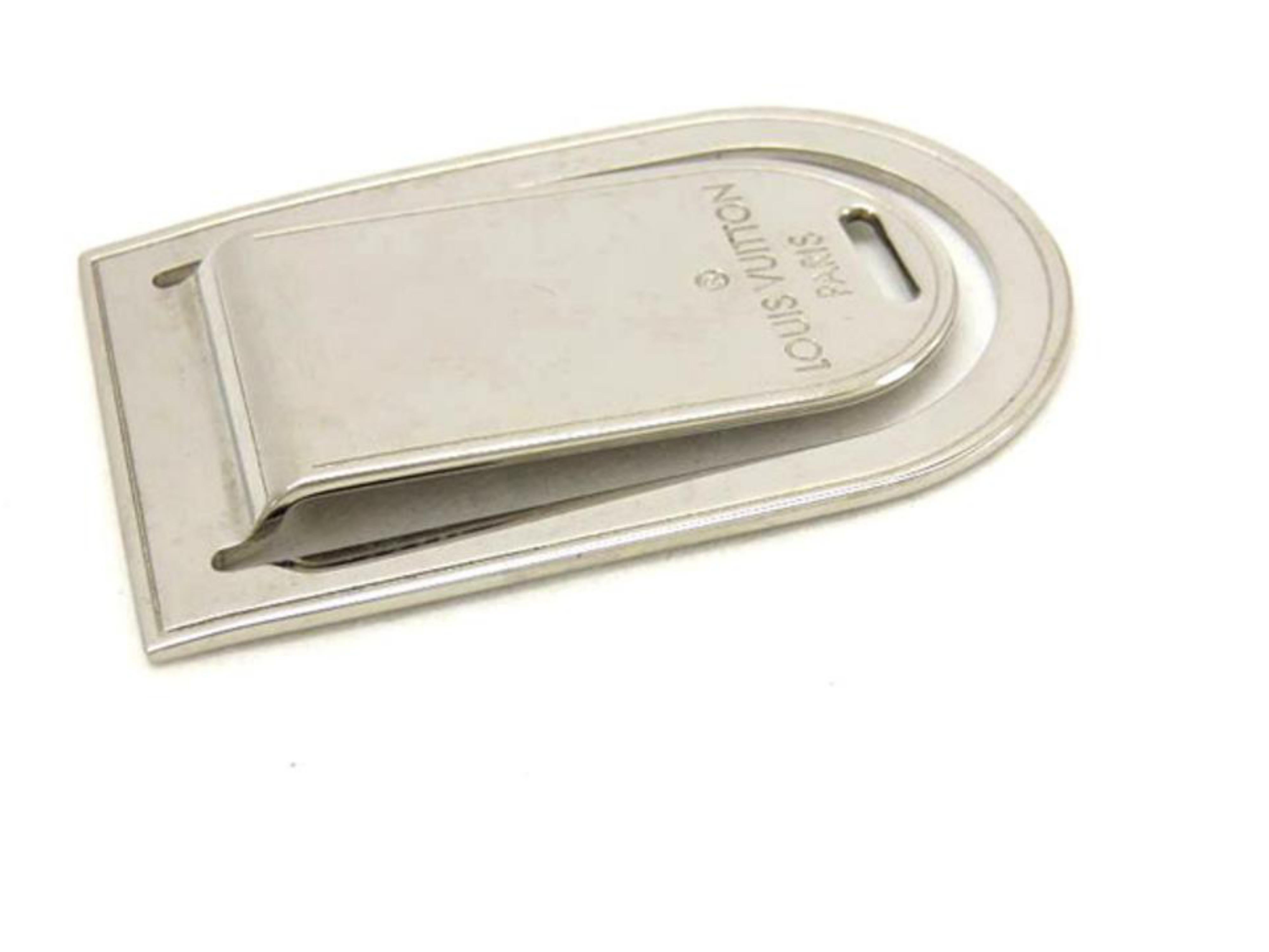 Louis Vuitton Silver Money Clip 221016 In Fair Condition For Sale In Forest Hills, NY