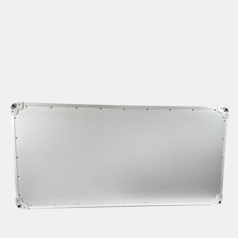 Louis Vuitton Silver Monogram Aluminium Malle Courrier 110 Trunk For Sale 4