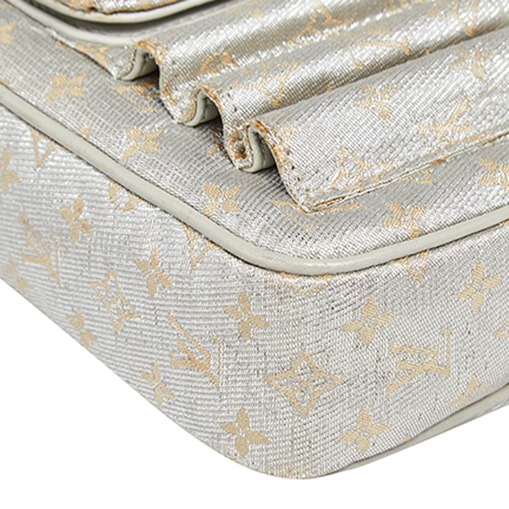Beige Louis Vuitton Silver Monogram Fabric Mini Lin Limited Edition Mckenna Bag