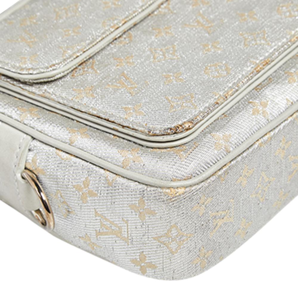 Louis Vuitton Silver Monogram Fabric Mini Lin Limited Edition Mckenna Bag In Good Condition In Dubai, Al Qouz 2