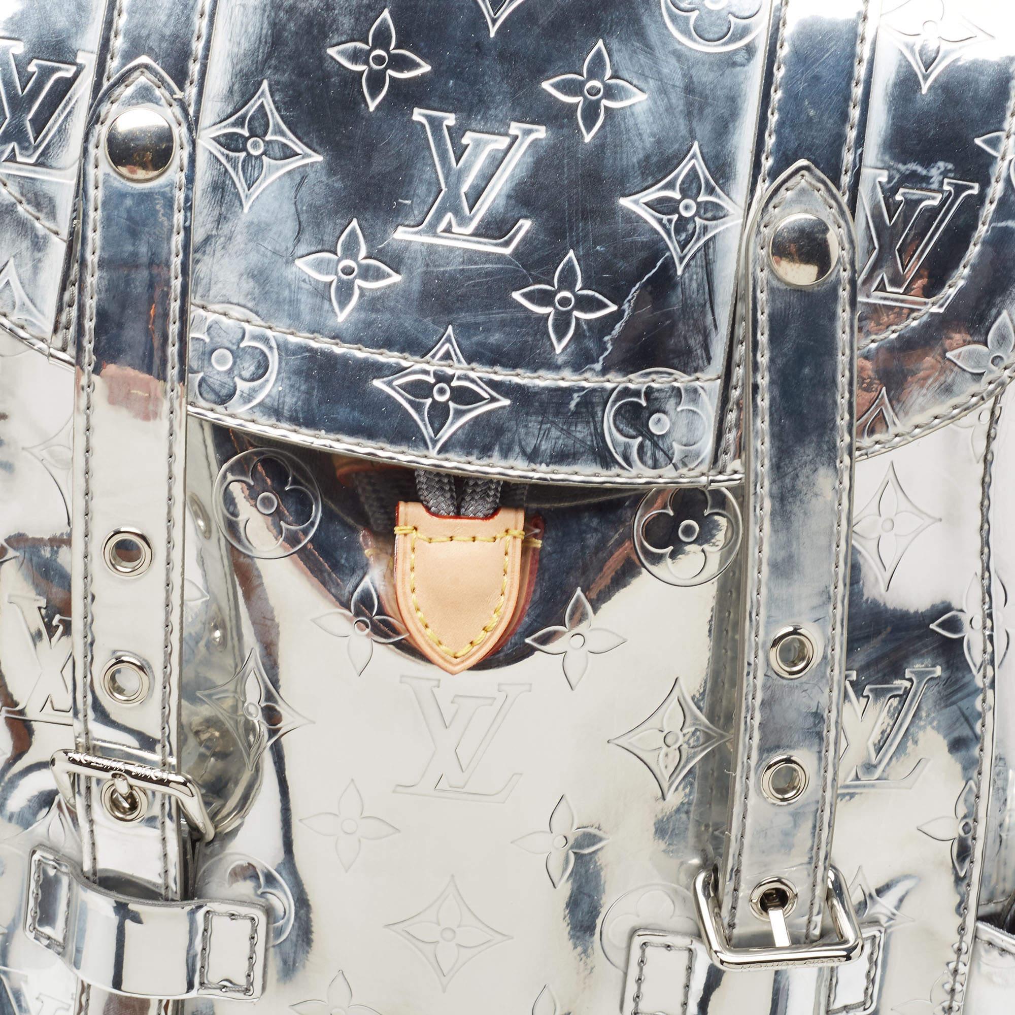 Louis Vuitton Silver Monogram Miroir Christopher MM Backpack 6