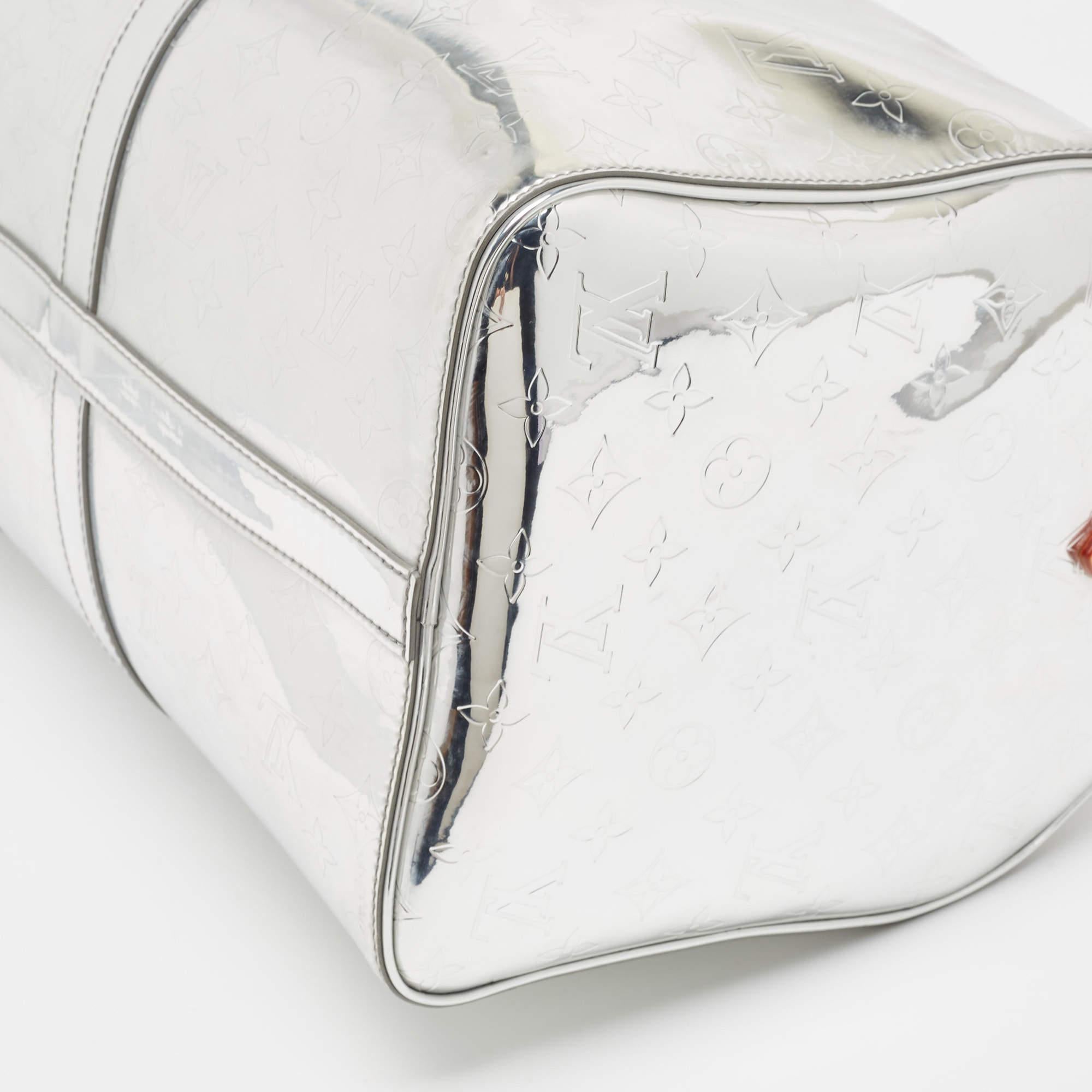 Louis Vuitton Sac Miroir Keepall Bandouliere 50 Monogram Silver en vente 9