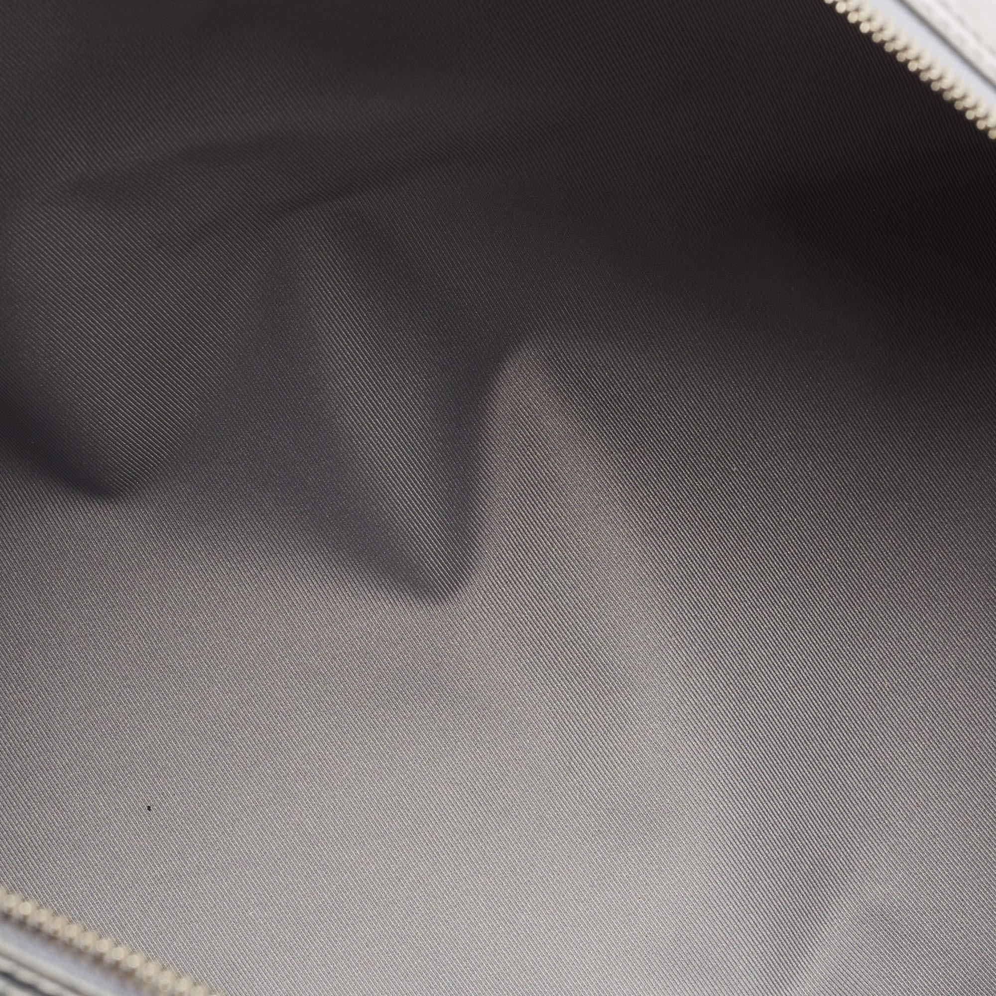Louis Vuitton Silver Monogram Miroir Keepall Bandouliere 50 Bag For Sale 1