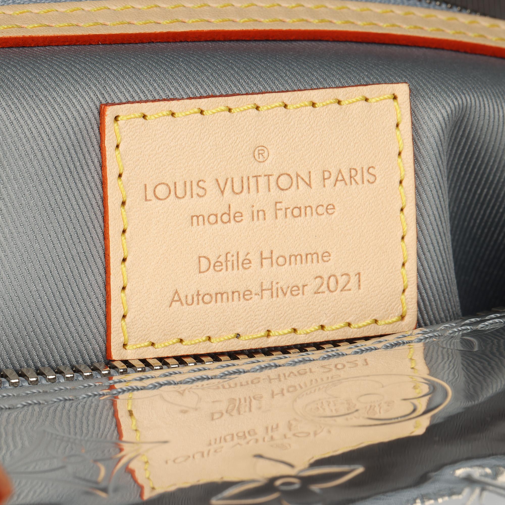 Louis Vuitton SILVER MONOGRAM MIRROR COATED CANVAS & VACHETTA LEATHER KEEPALL 50 1