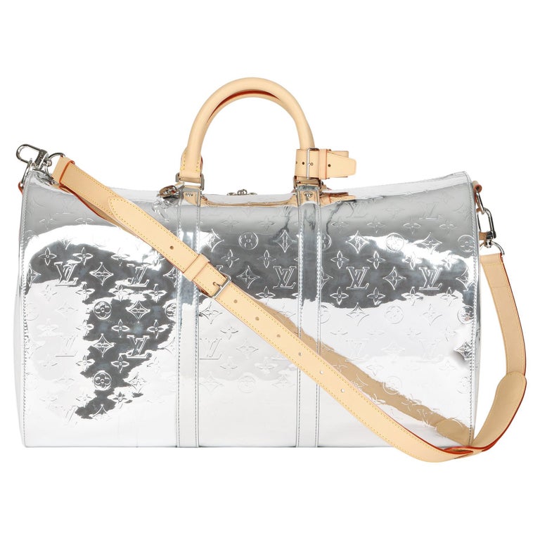 Louis Vuitton LV Mirror keepall new Silvery Leather ref.330184