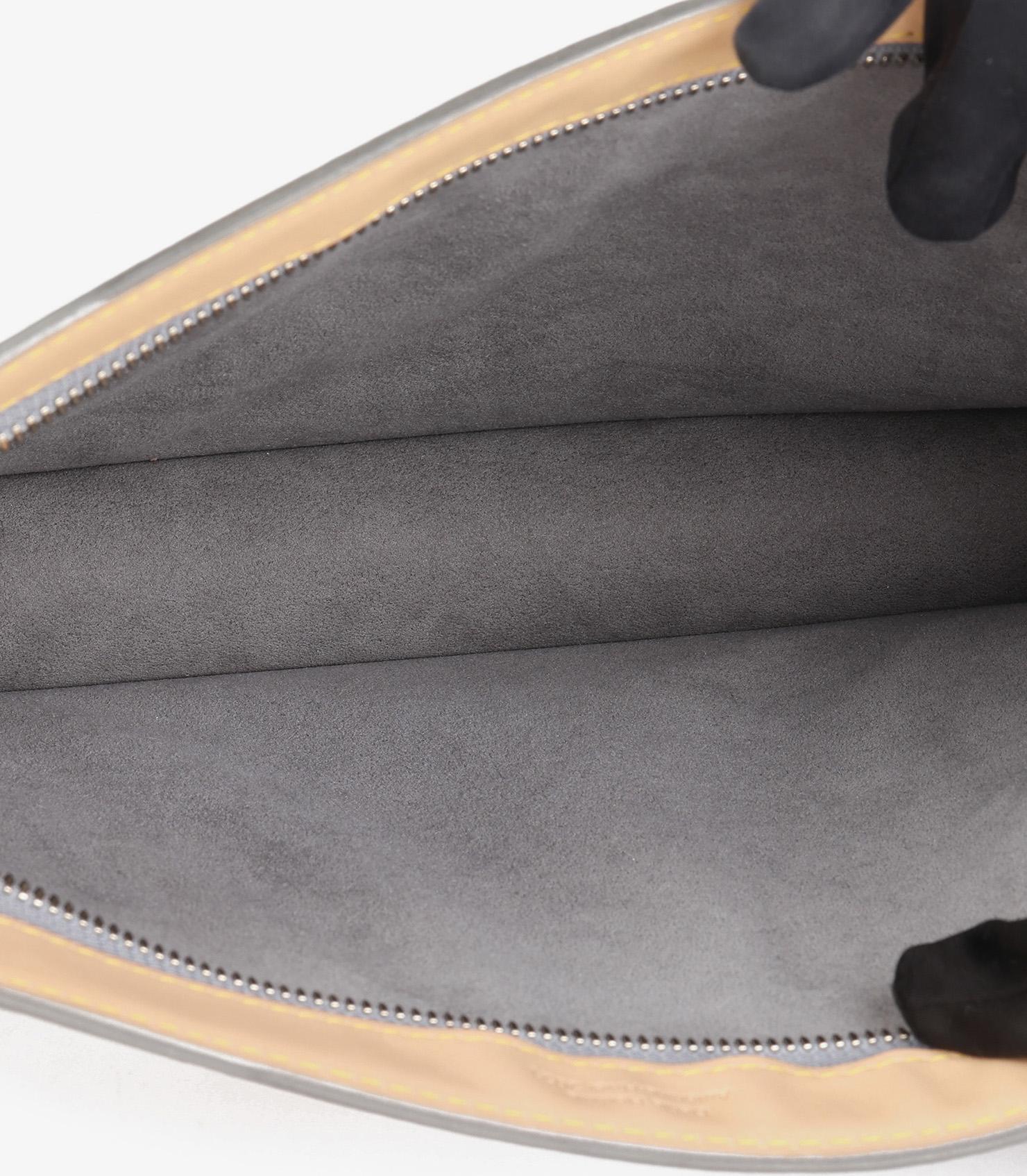 Louis Vuitton Silver Monogram Mirror Vinyl & Vachetta Leather Trunk Pouch 6