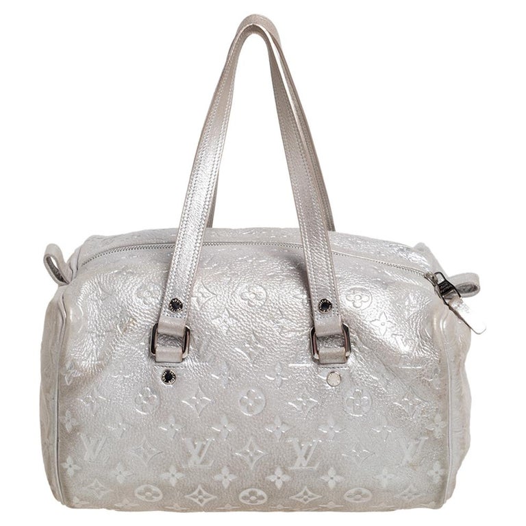Louis Vuitton Silver Sequin And Monogram Embossed Silver Lambskin