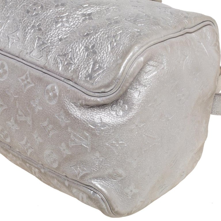 Louis Vuitton Silver Sequin And Monogram Embossed Silver Lambskin