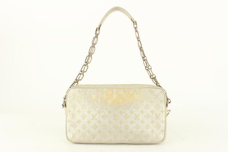 Louis Vuitton Silver Monogram Shine Mckenna Chain Pochette Accessoires Bag  927lv For Sale at 1stDibs
