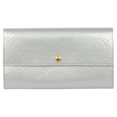 Louis Vuitton Silver Monogram Vernis Leather Sarah Wallet