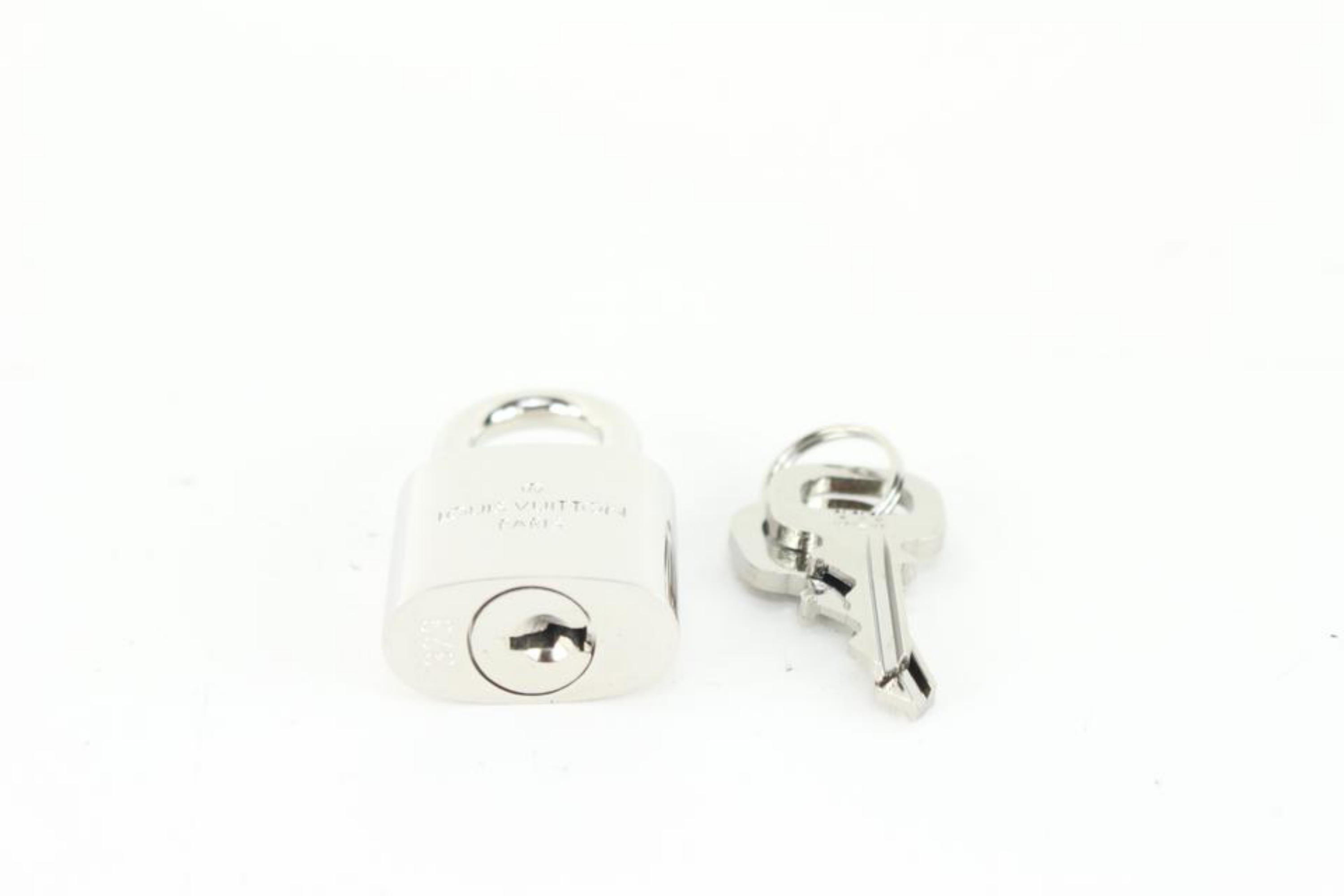 Louis Vuitton Silver Padlock and 2 Key Set Lock Cadena Keepall Graphite 58lz63s 3
