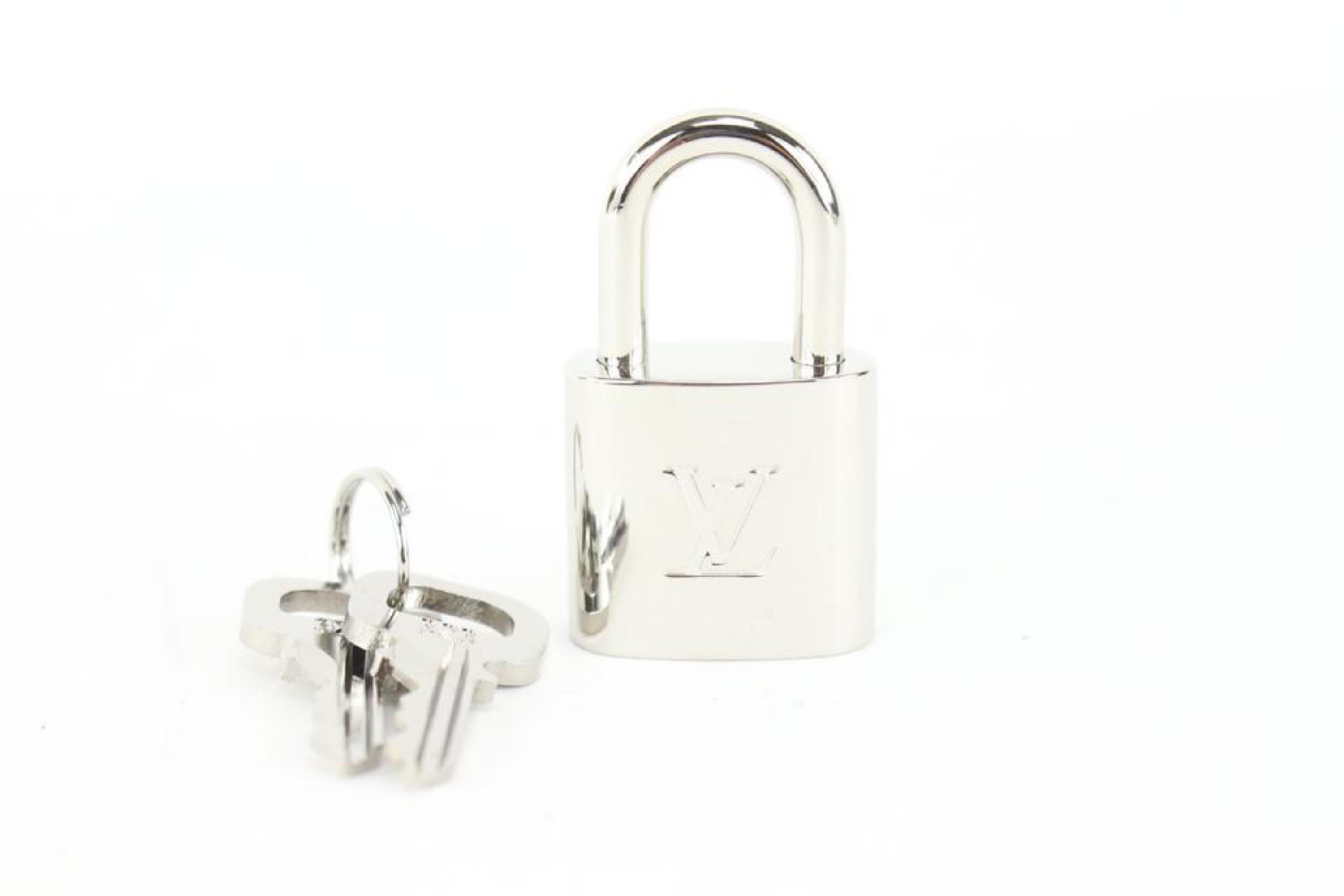 Louis Vuitton Silver Padlock and 2 Key Set Lock Cadena Keepall Graphite 58lz63s 4