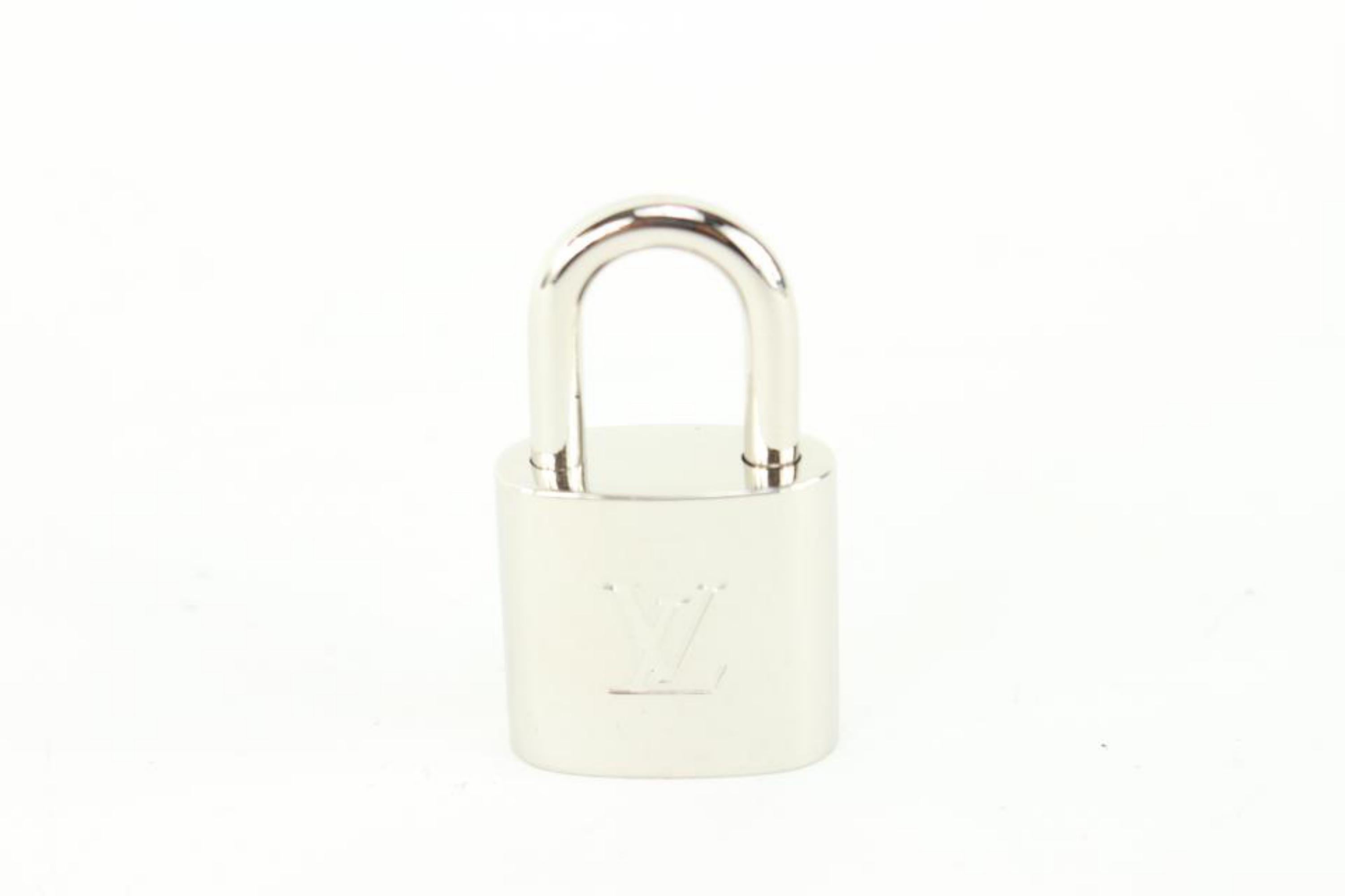 Louis Vuitton Silver Padlock and 2 Key Set Lock Cadena Keepall Graphite 58lz63s 5