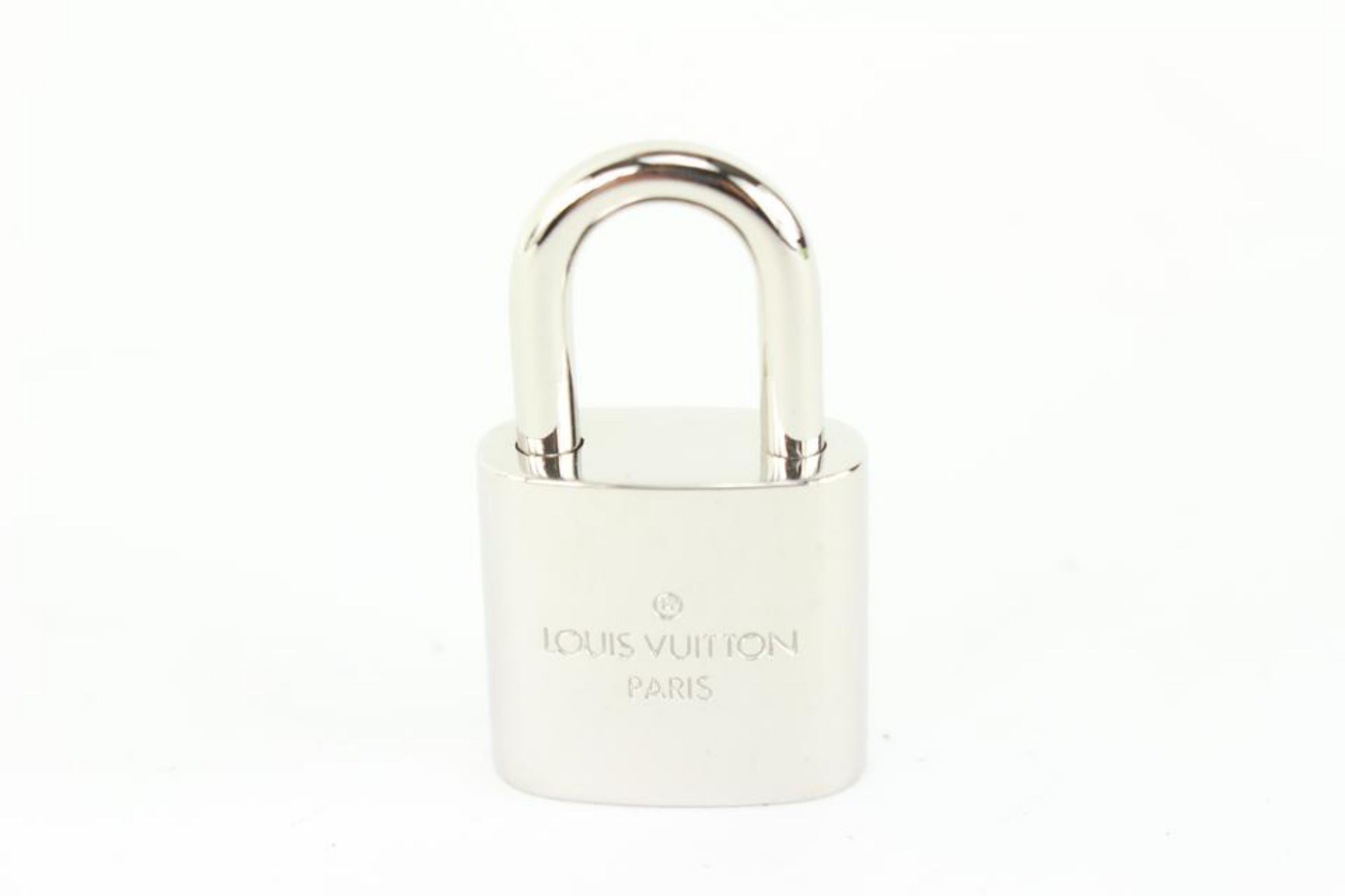 Louis Vuitton Silver Padlock and 2 Key Set Lock Cadena Keepall Graphite 58lz63s 2