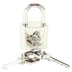Louis Vuitton Silver Padlock and 2 Key Set Lock Cadena Keepall Graphite 58lz63s
