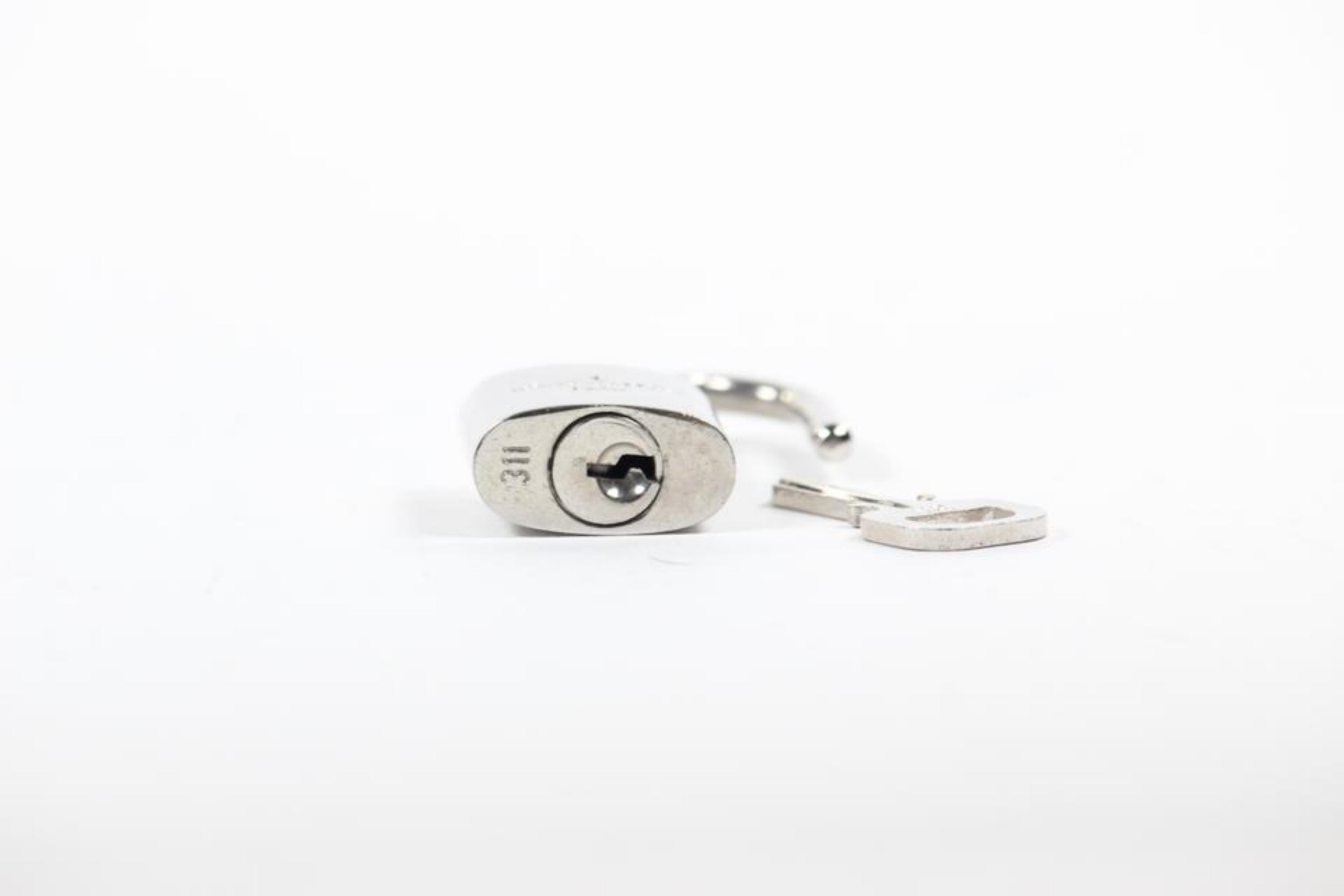 Louis Vuitton Silver Padlock and Key Set Lock Cadena 12LV1104 1