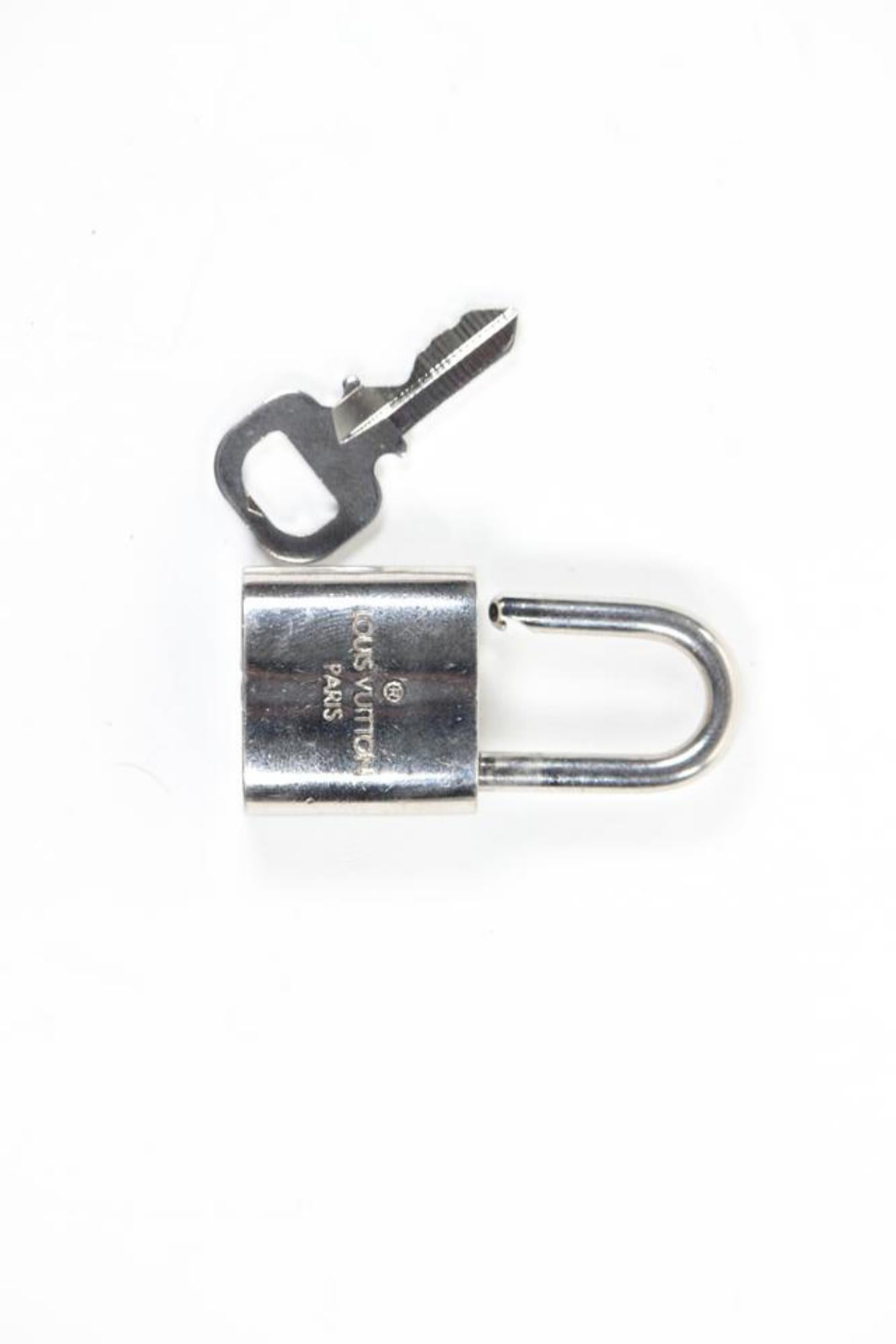 Louis Vuitton Silver Padlock and Key Set Lock Cadena 12LV1104 2