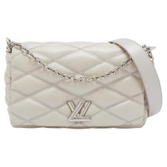 Louis Vuitton Silver Quilted Lambskin Leather GO-14 Malletage PM Bag