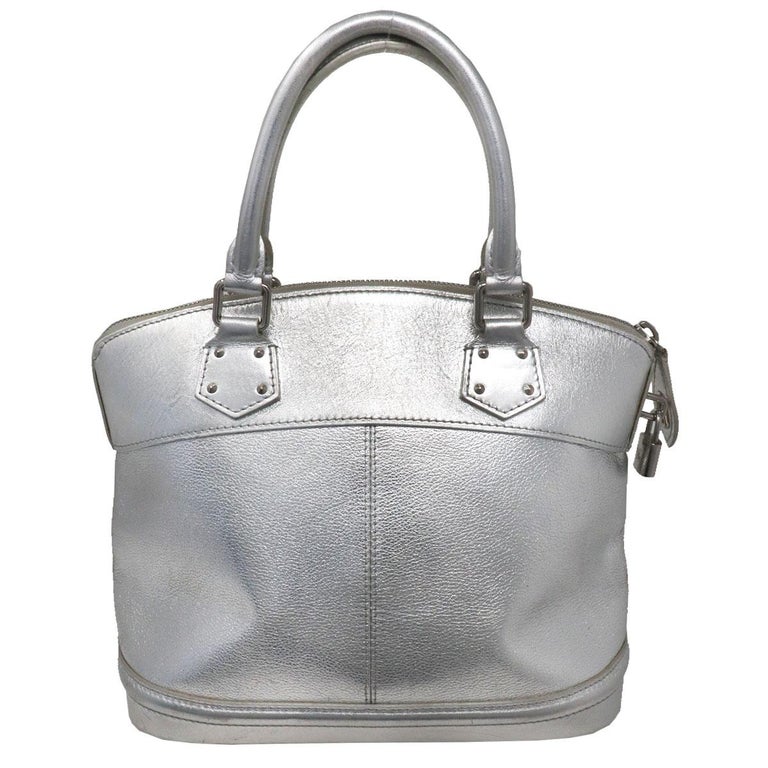 Louis Vuitton Silver Suhali Lockit PM Satchel Handbag For Sale at 1stdibs