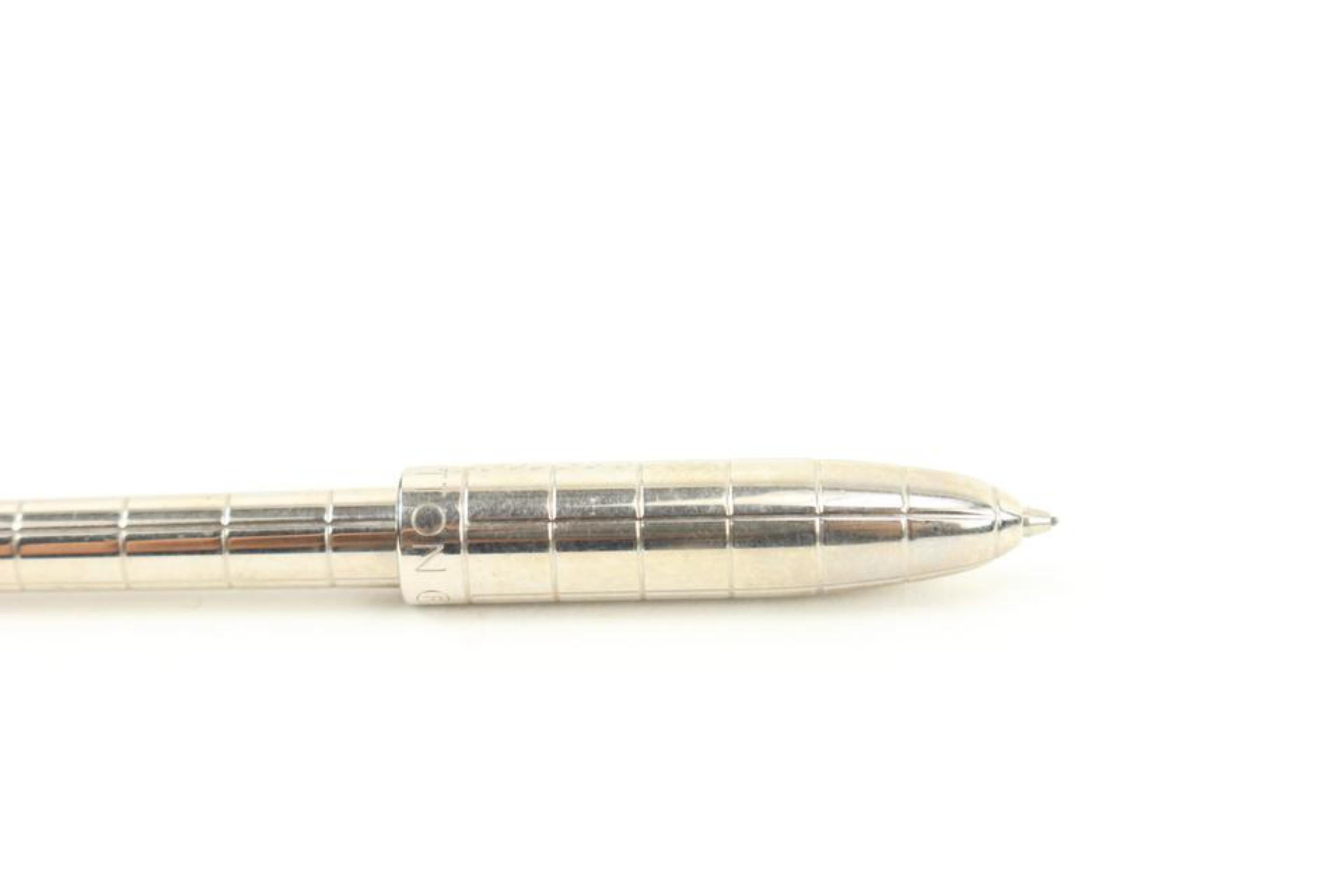 White Louis Vuitton Silver Tone Ball Point Stylo Mechanical Pencil for  Agenda  1L622a