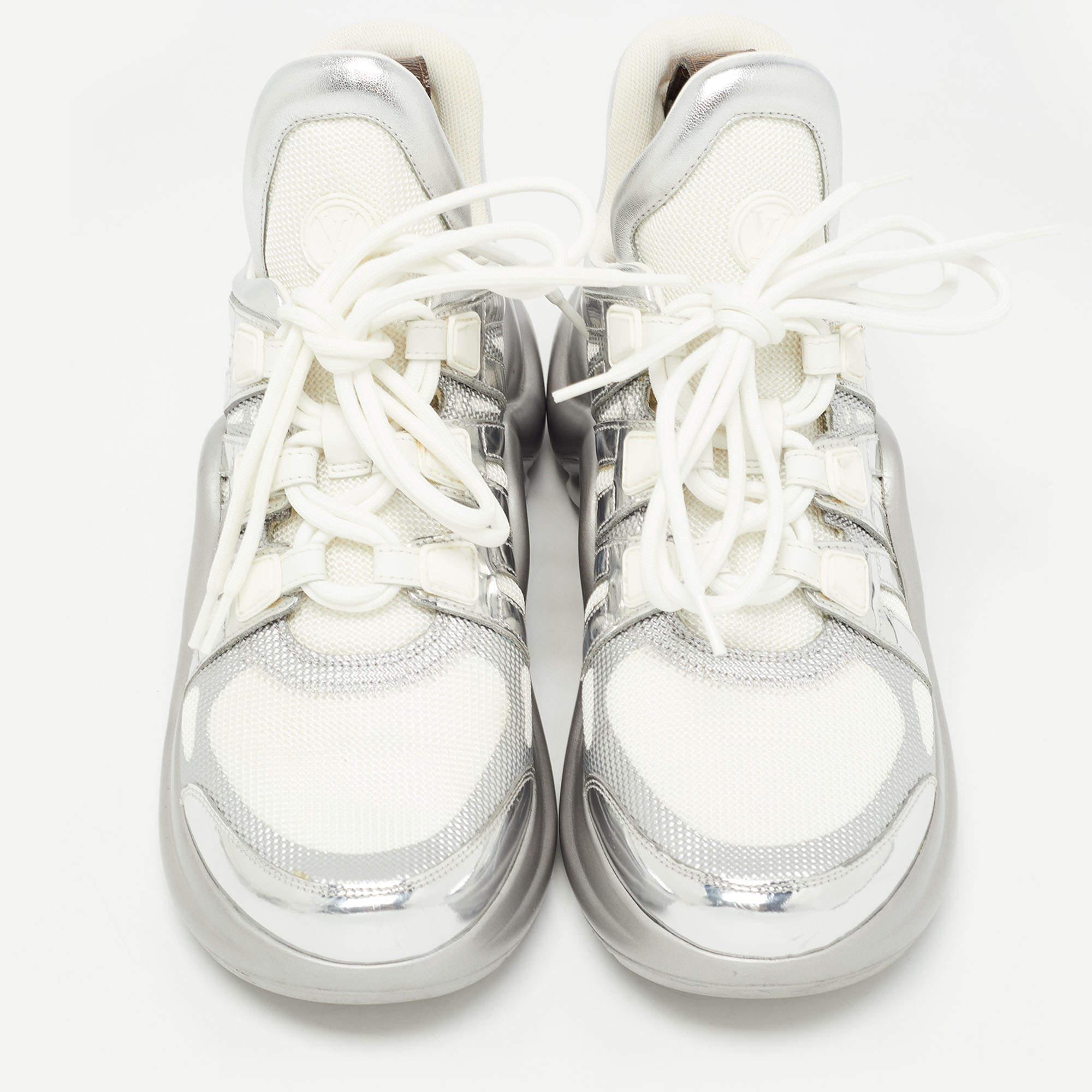 Louis Vuitton, Shoes, Louis Vuitton Limited Edition Archlight Metallic Silver  Sneakers